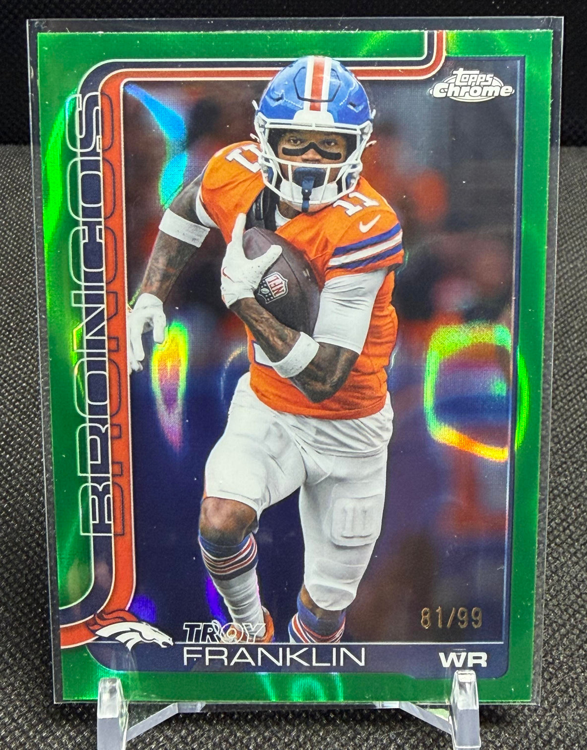 2025 Topps Chrome #91 Troy Franklin Green Lava Refractor #/99