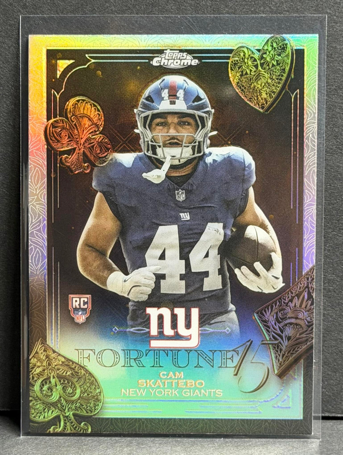 2025 Topps Chrome Refractor Cam Skattebo Fortune 15