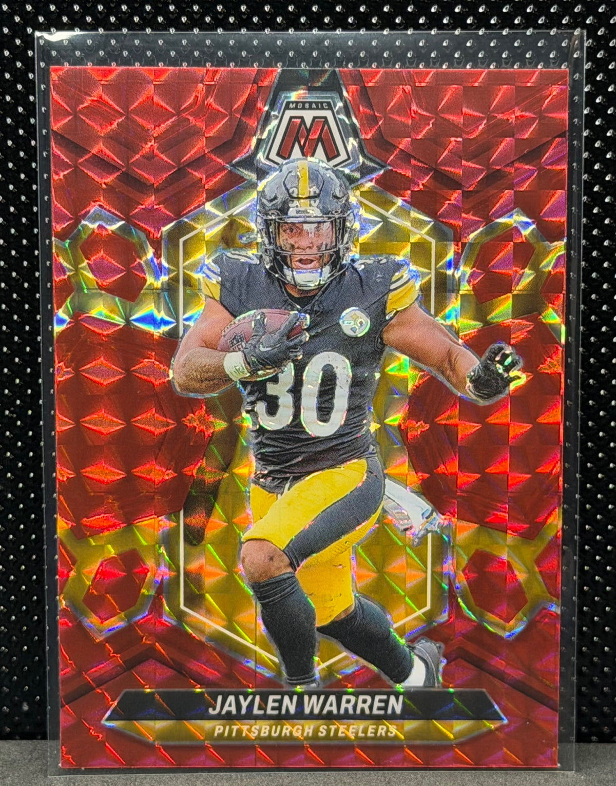 2024 Panini Mosaic #185 Jaylen Warren Mosaic Green