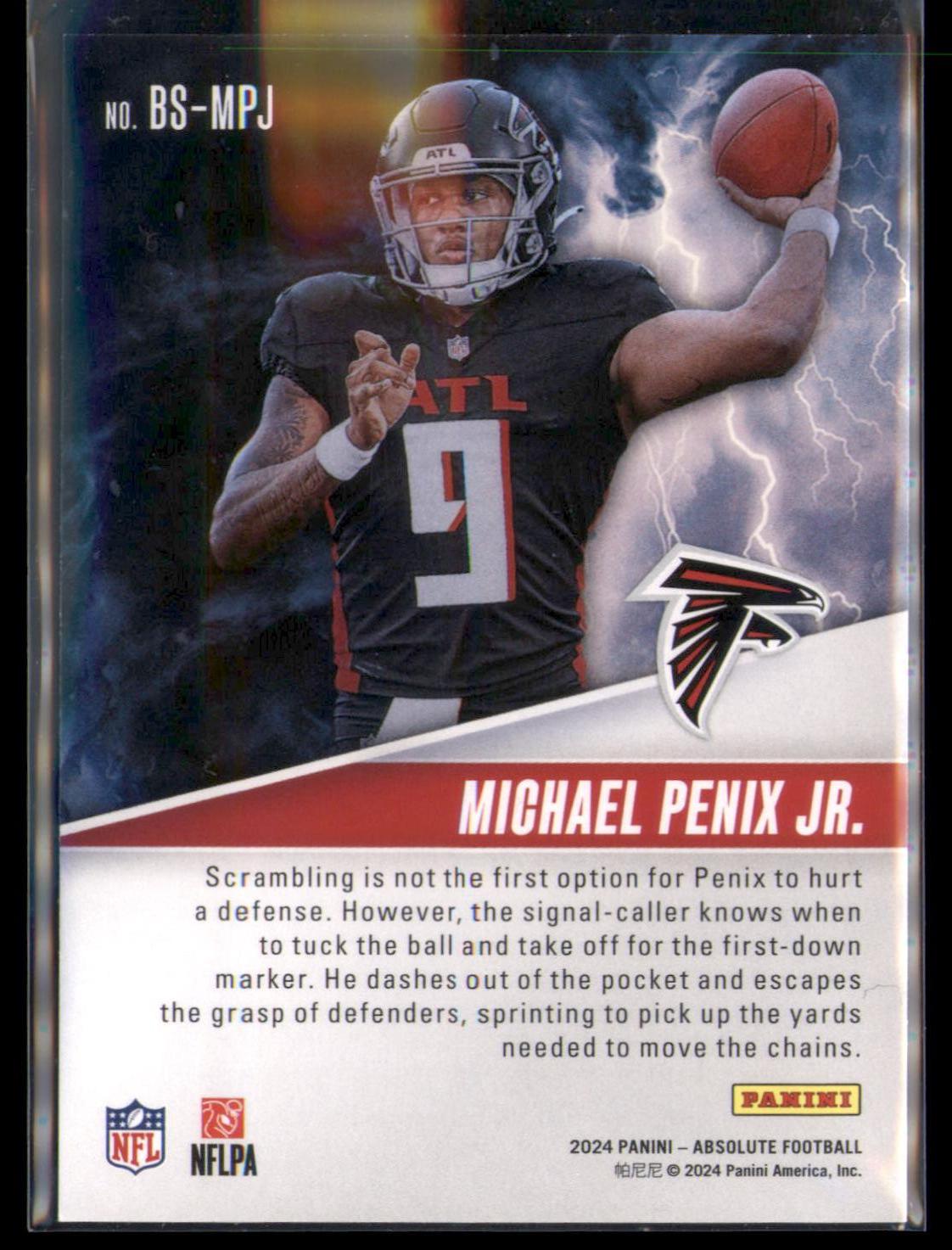 2024 Panini Absolute #BS-MPJ Michael Penix Jr. By Storm