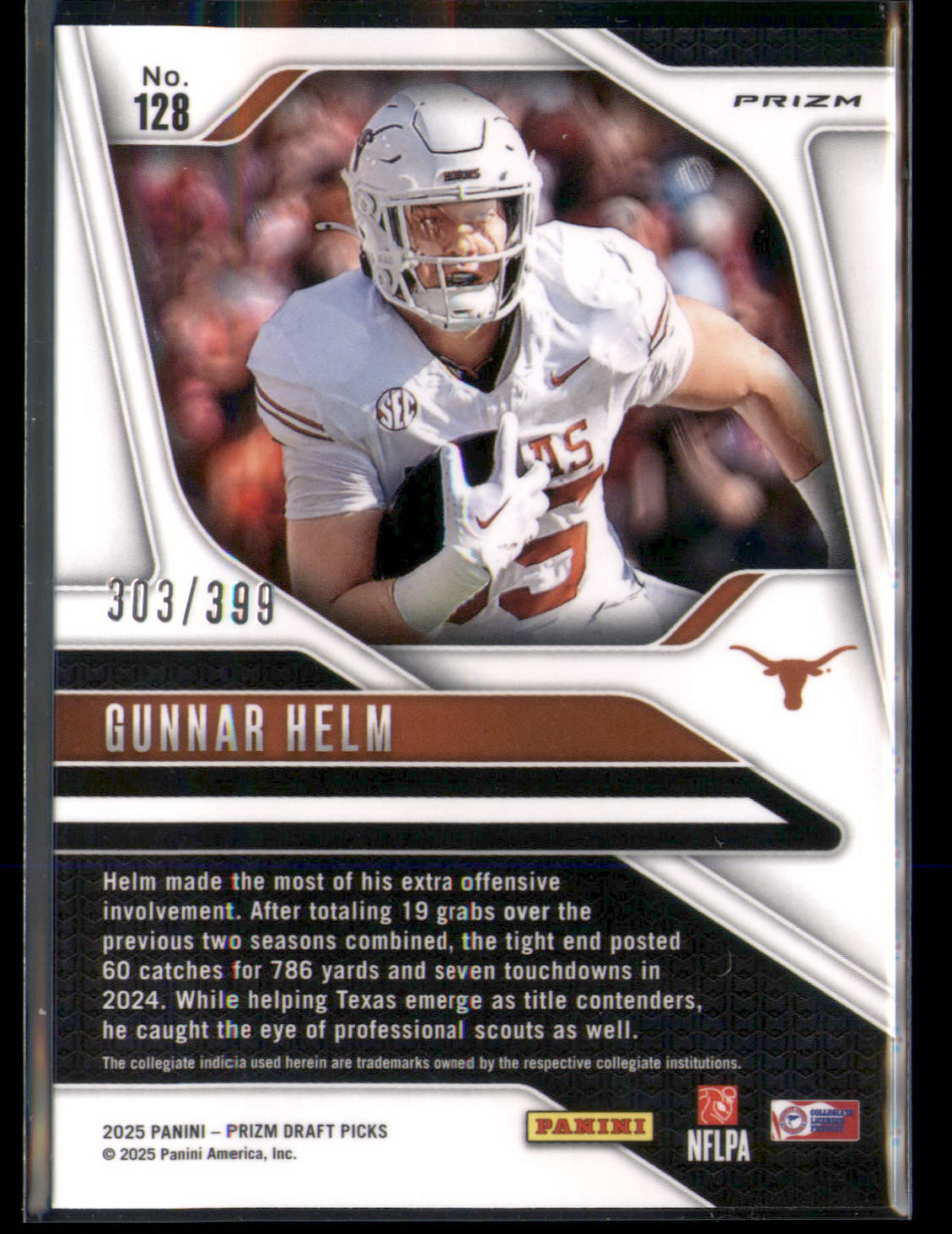 2025 Panini Prizm Draft Picks #128 Gunnar Helm Prizms Red #/399
