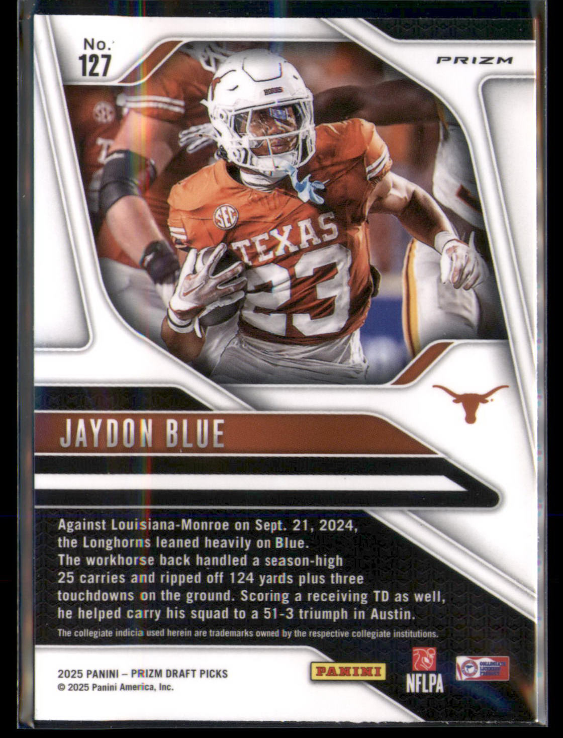 2025 Panini Prizm Draft Picks #127 Jaydon Blue Prizms Ruby Wave