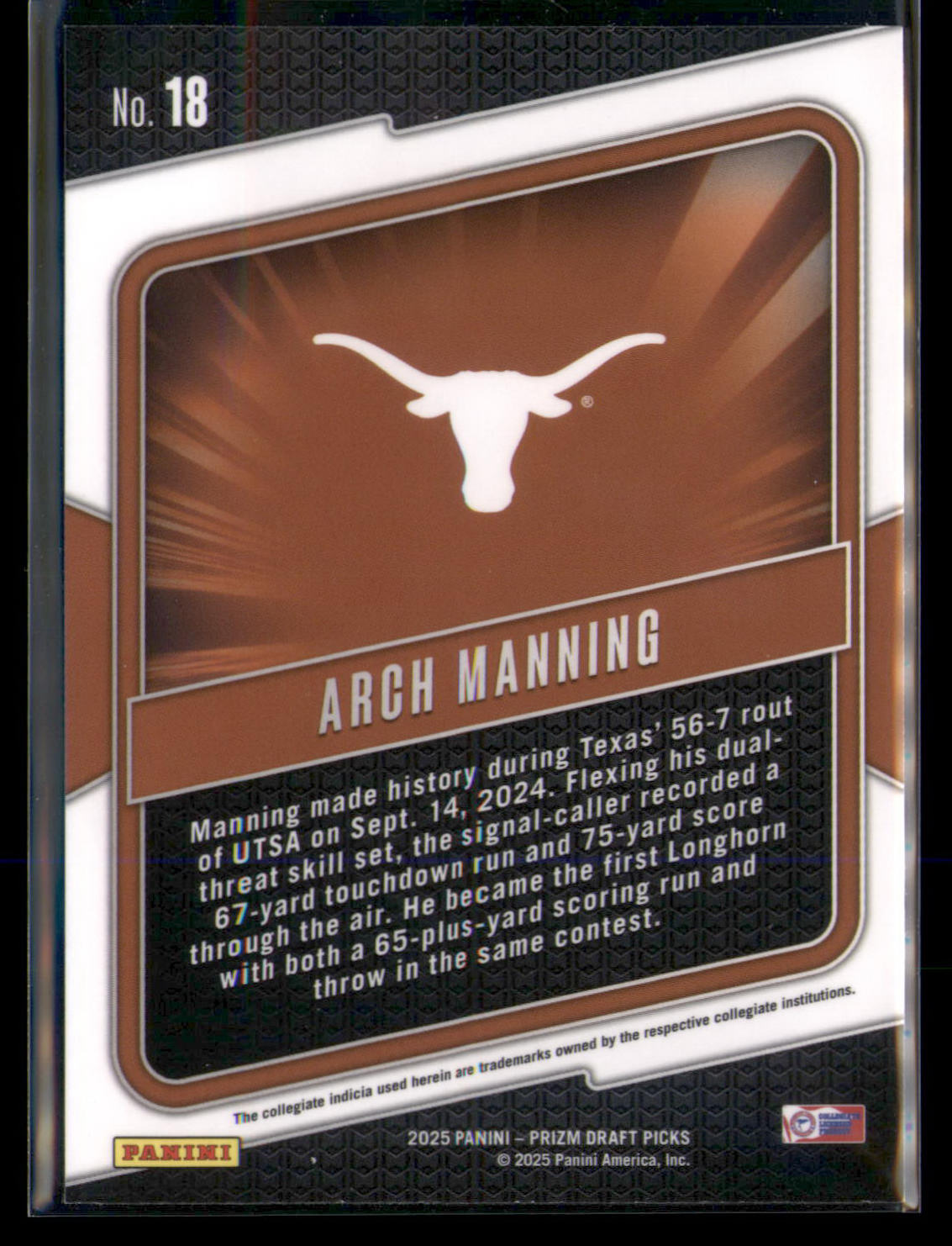 2025 Panini Prizm Draft Picks #18 Arch Manning Hype