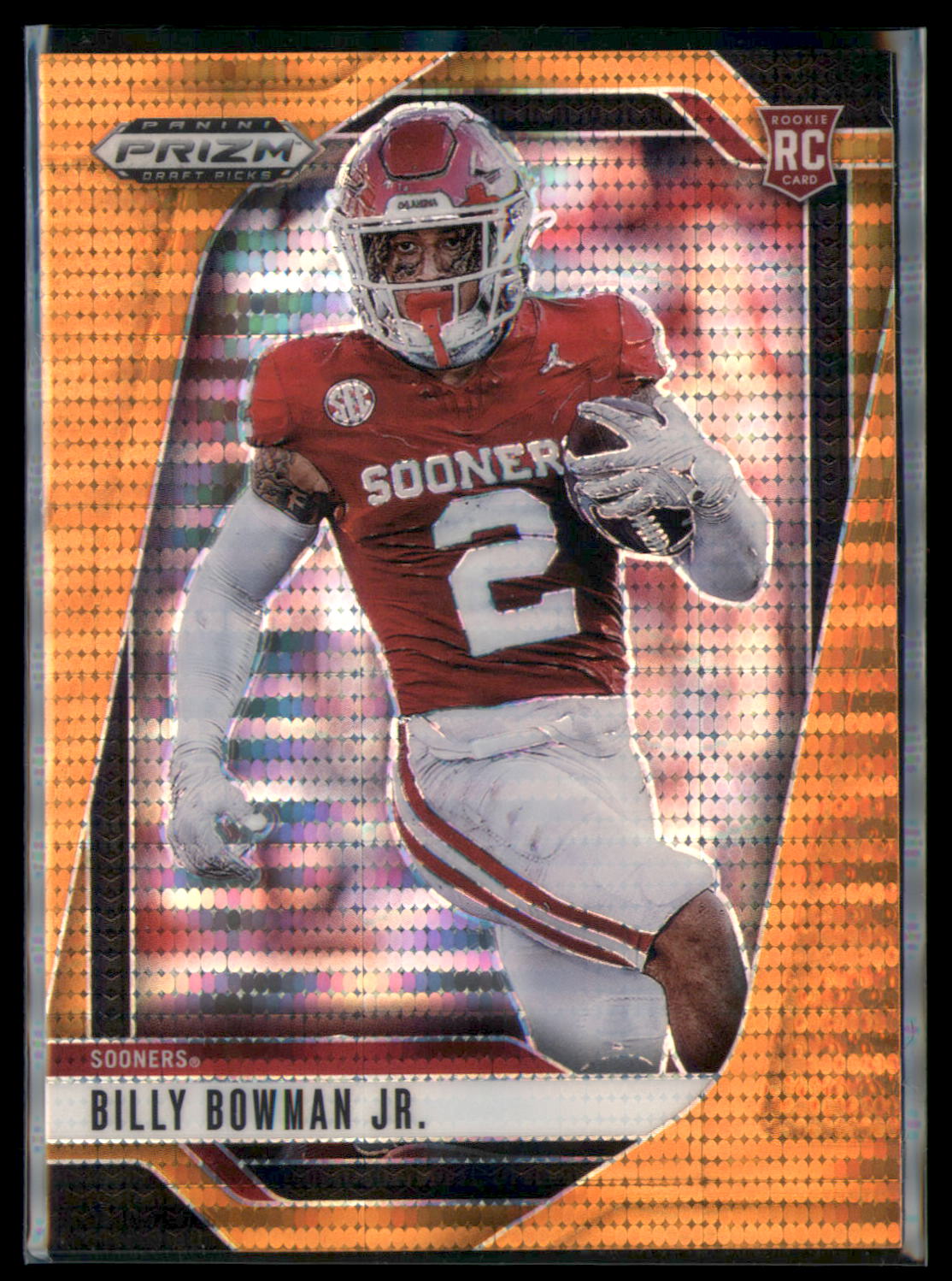 2025 Panini Prizm Draft Picks #87 Billy Bowman Jr. Prizms Orange Pulsar #/75
