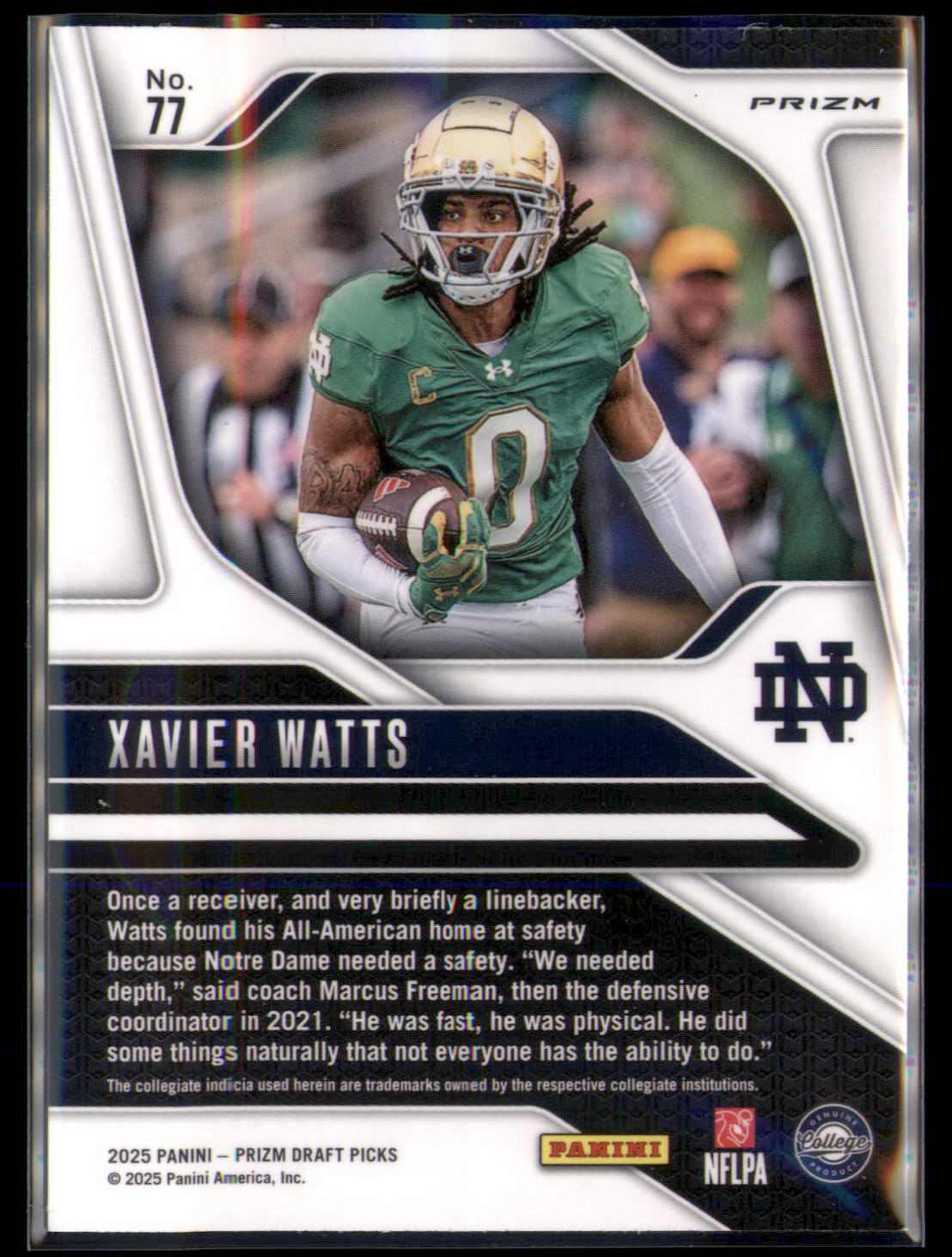 2025 Panini Prizm Draft Picks #77 Xavier Watts Prizms Ruby Wave