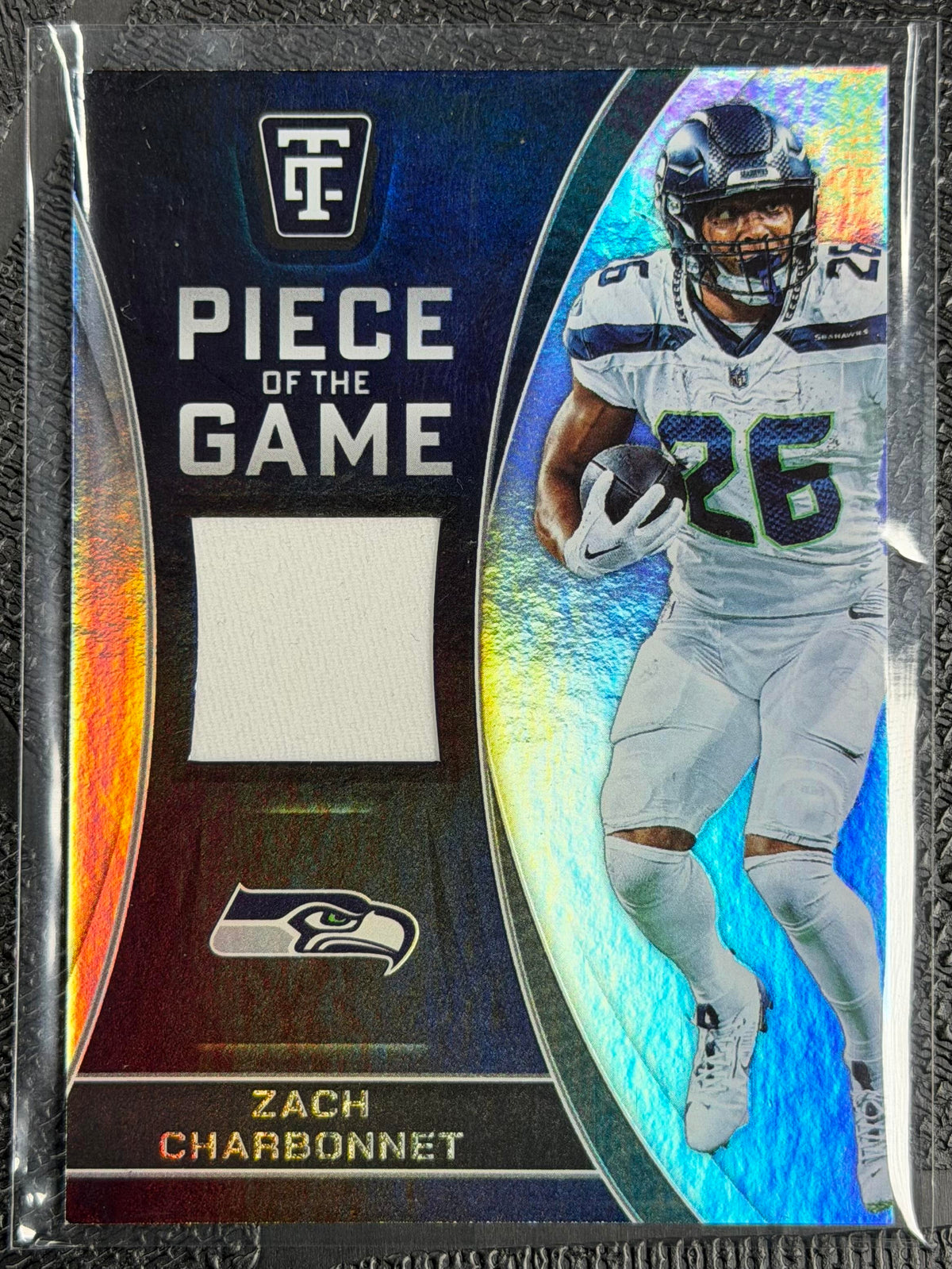 2024 Panini Totally Certified #POTG-ZCT Zach Charbonnet Piece of the Game