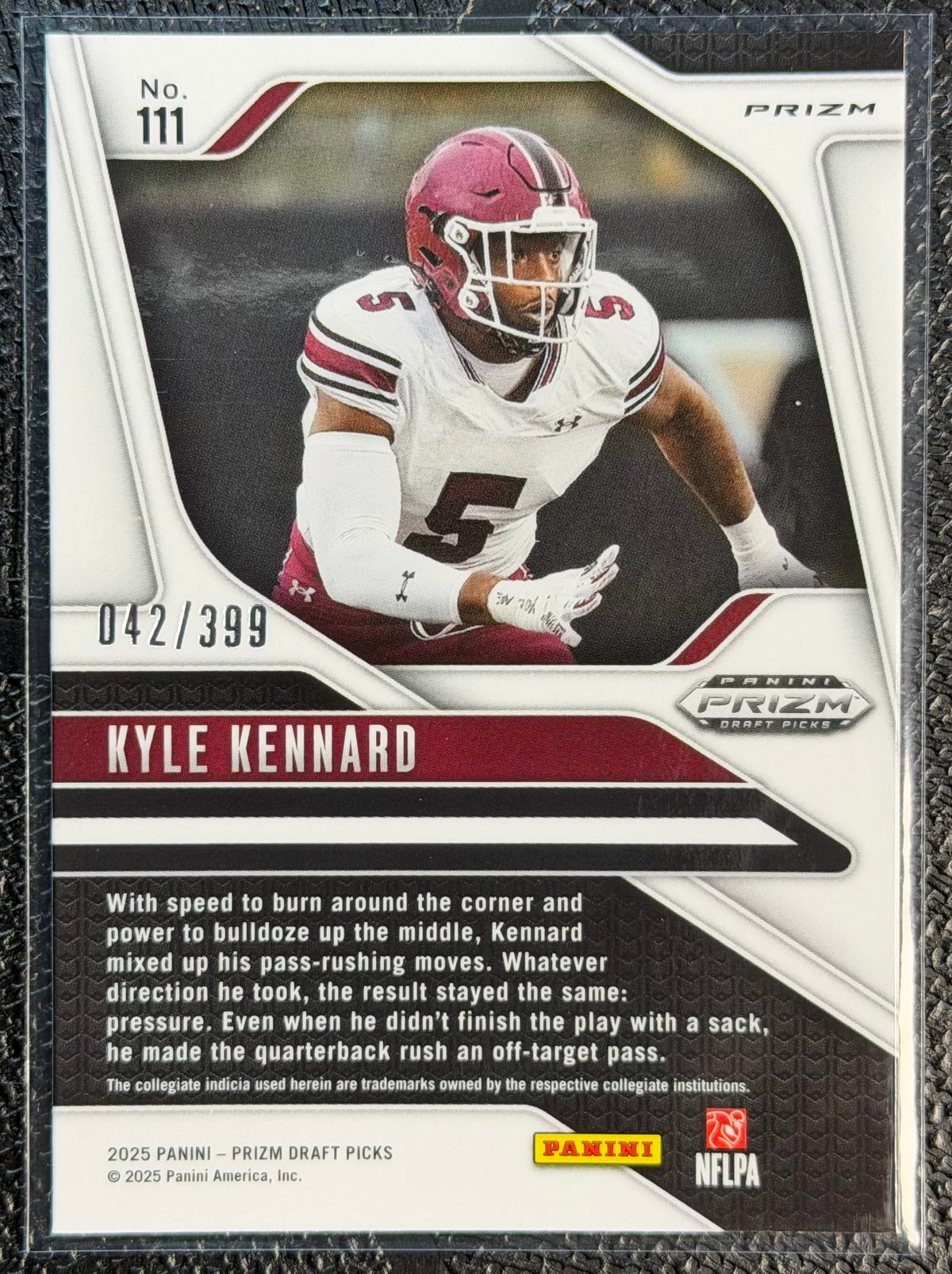 2025 Panini Prizm Draft Picks #111 Kyle Kennard Prizms Red #/399