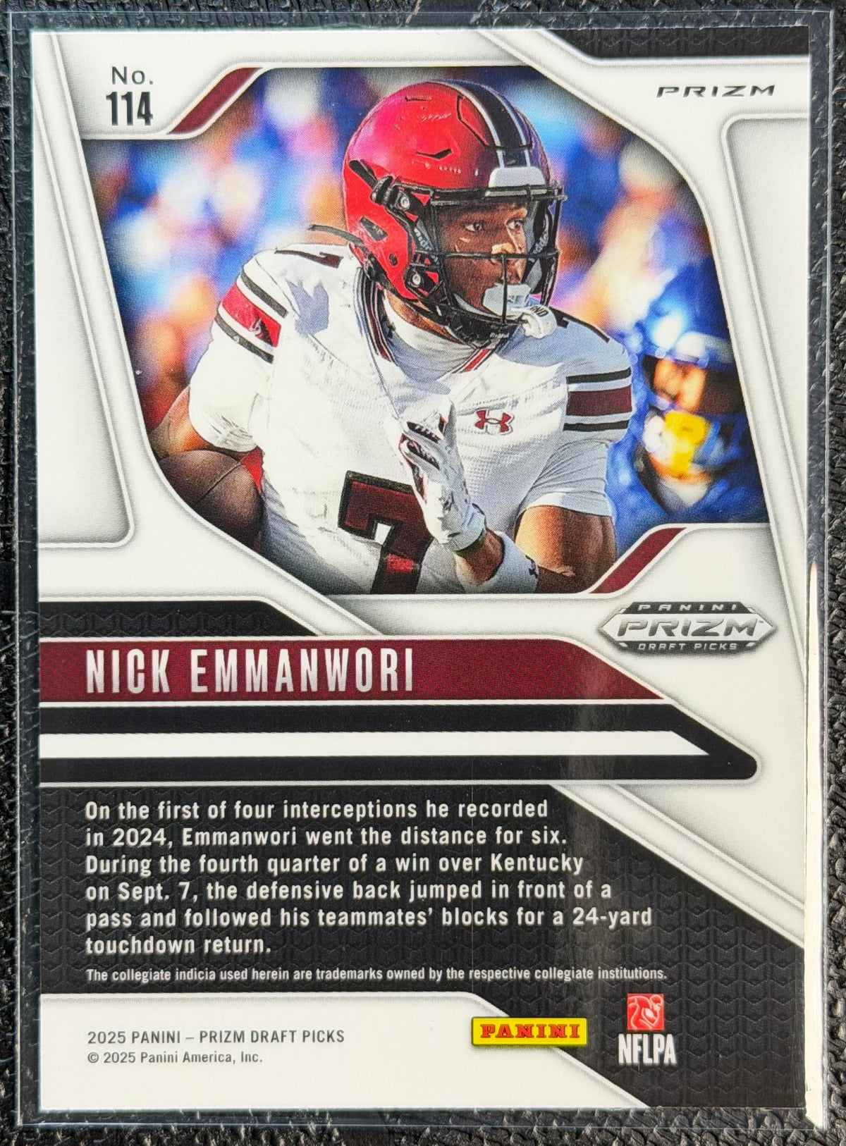 2025 Panini Prizm Draft Picks #114 Nick Emmanwori Prizms Ruby Wave