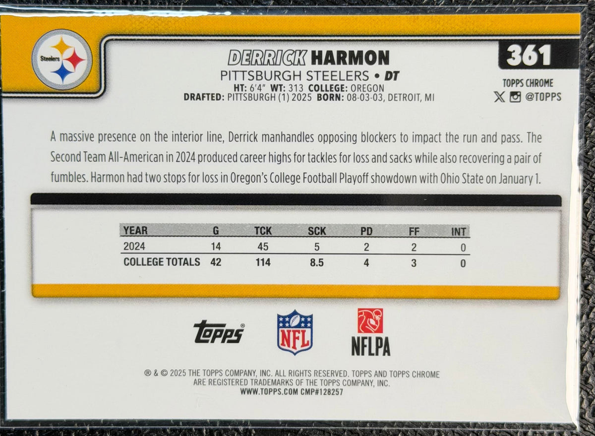 2025 Topps Chrome #361 Derrick Harmon