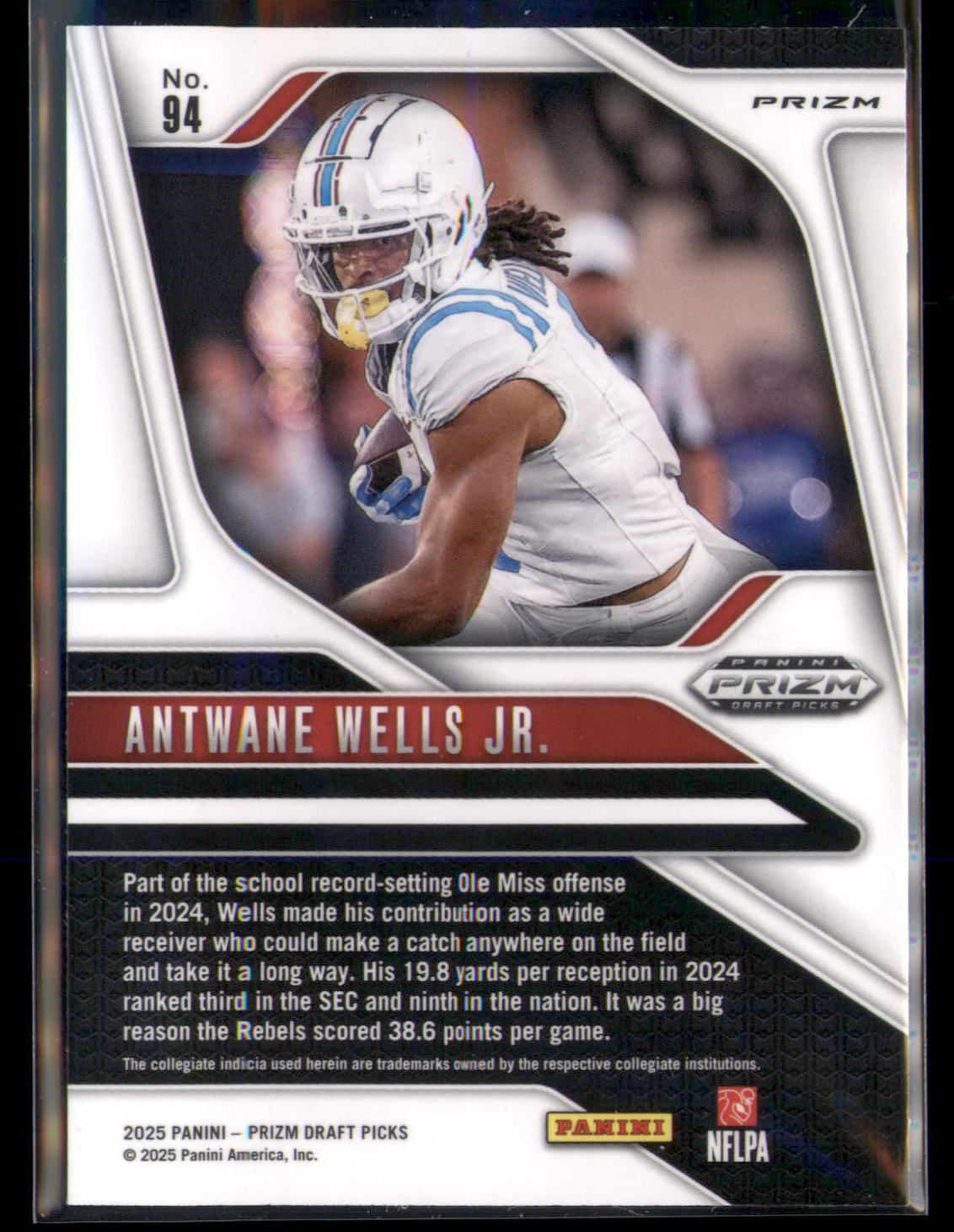 2025 Panini Prizm Draft Picks #94 Antwane Wells Jr. Prizms Ruby Wave