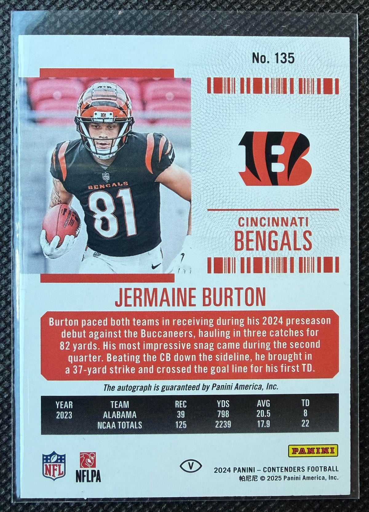2024 Panini Contenders #135 Jermaine Burton Divisional Ticket #/99