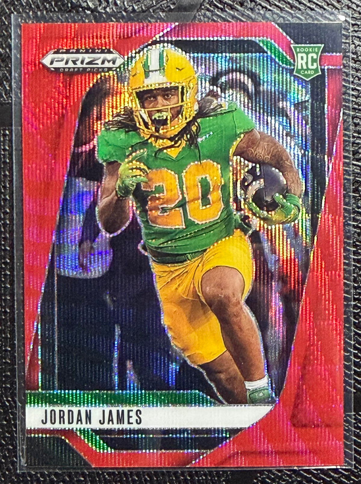 2025 Panini Prizm Draft Picks #98 Jordan James Prizms Ruby Wave