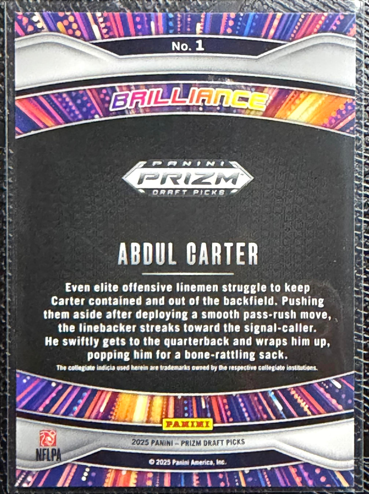 2025 Panini Prizm Draft Picks #1 Abdul Carter Brilliance