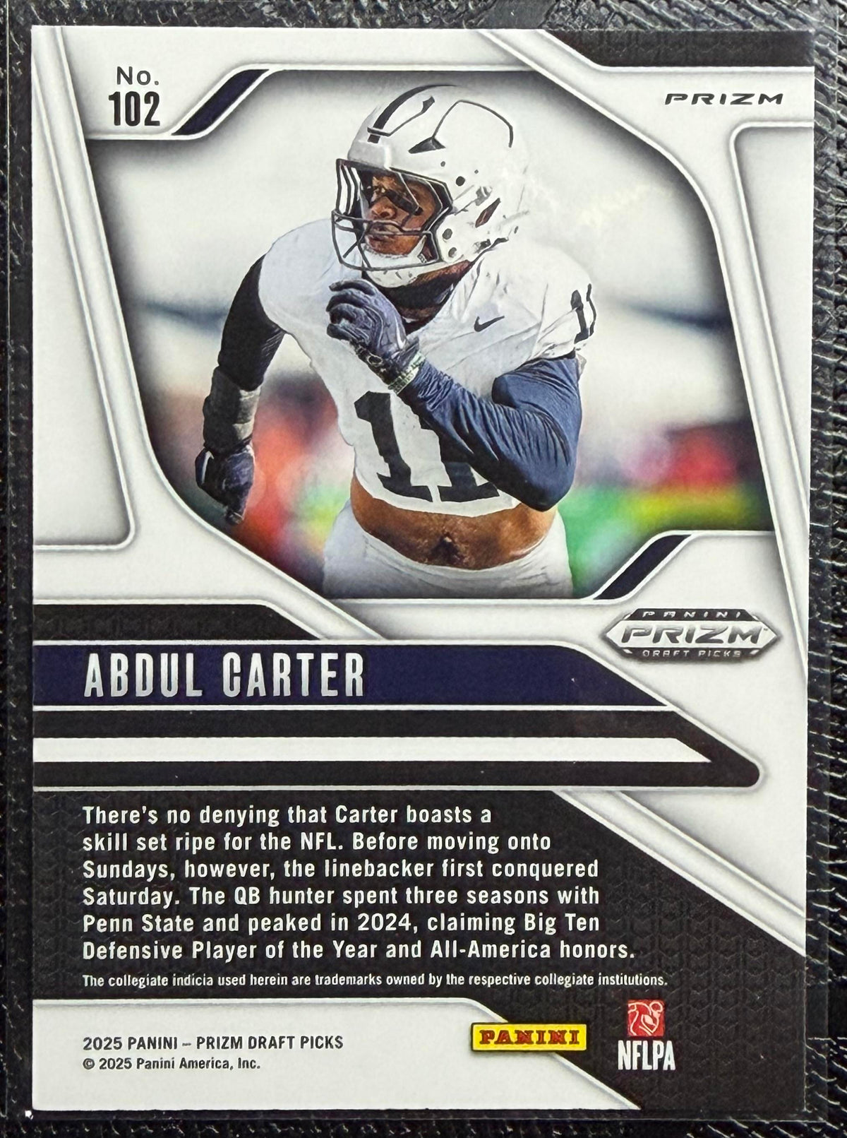 2025 Panini Prizm Draft Picks #102 Abdul Carter Prizms Ruby Wave