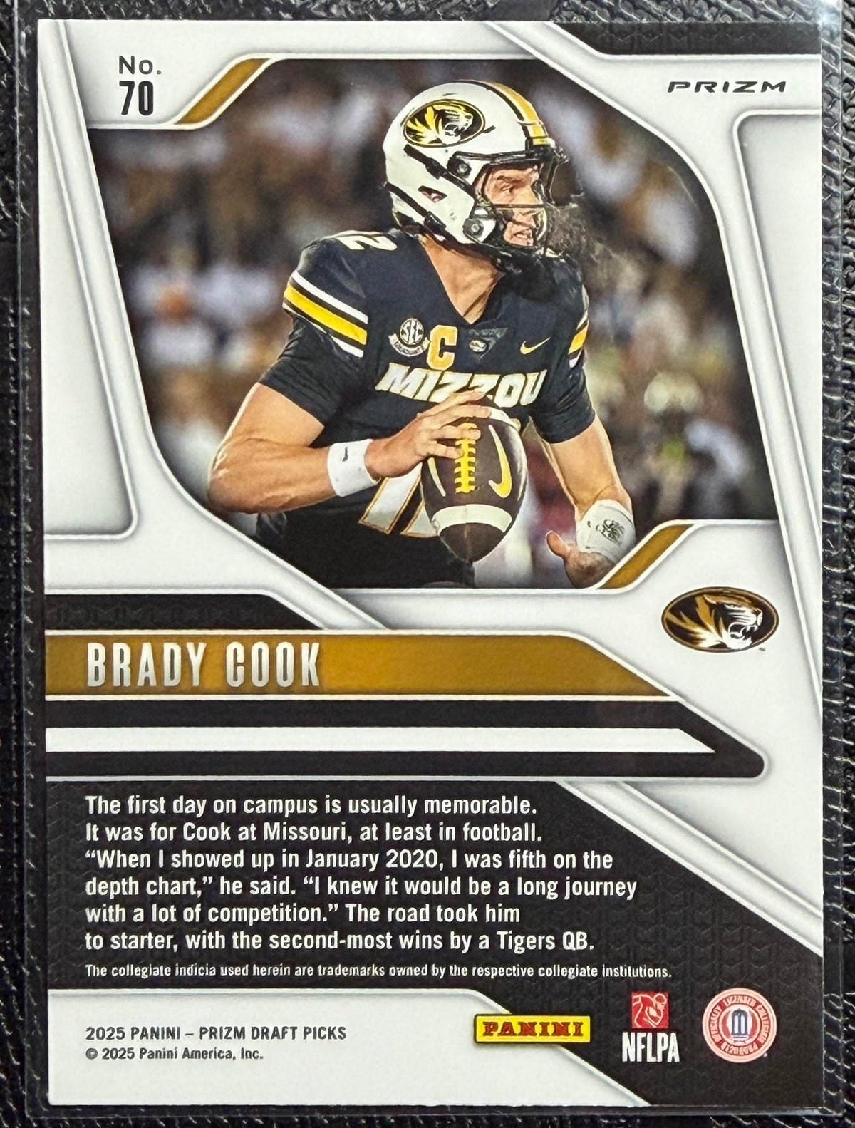 2025 Panini Prizm Draft Picks #70 Brady Cook Prizms Ruby Wave