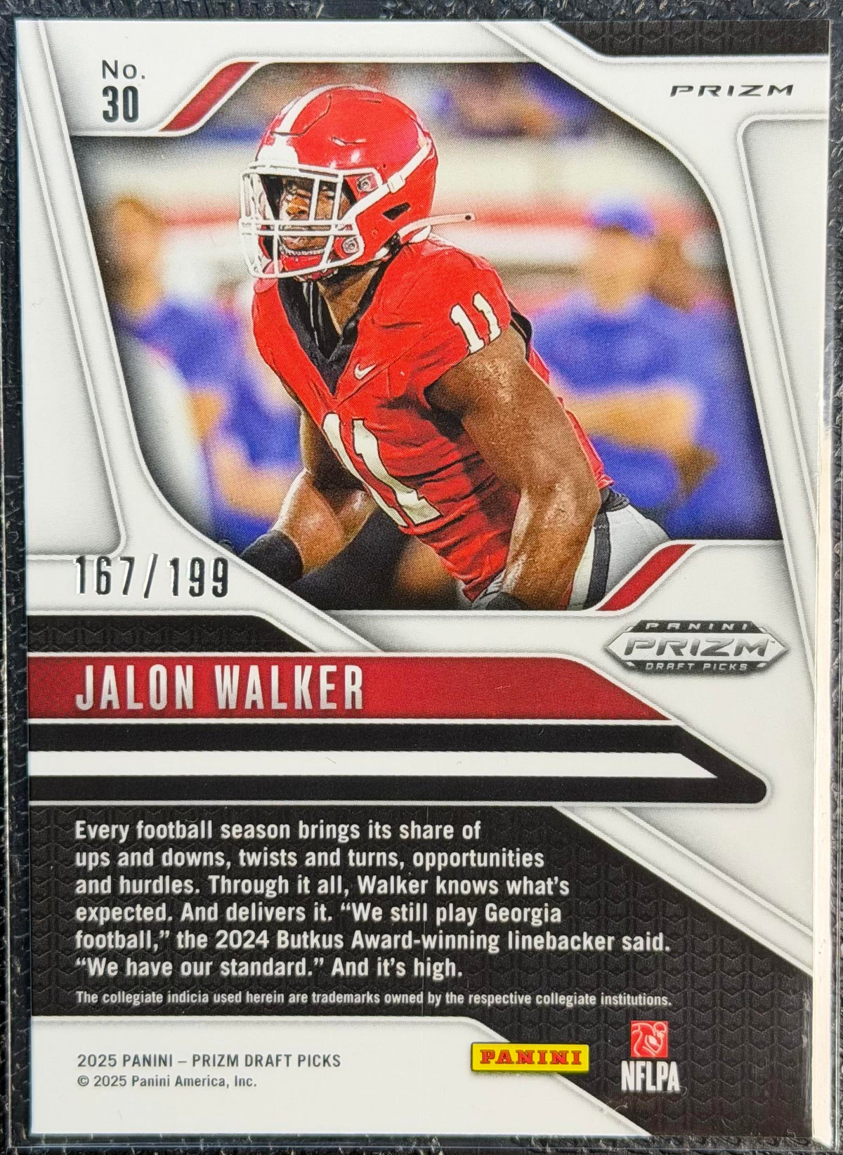 2025 Panini Prizm Draft Picks #30 Jalon Walker Prizms Purple Ice #/199