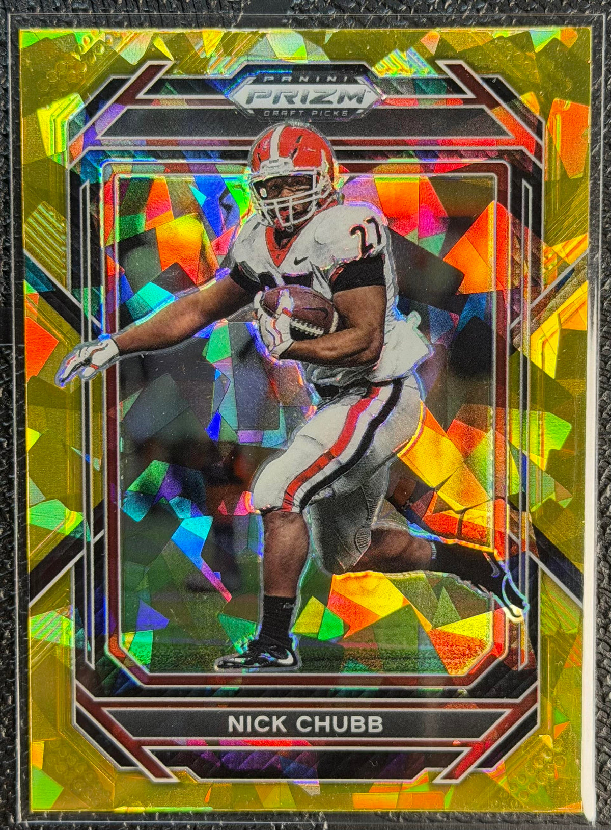 2023 Panini Prizm Draft Picks #80 Nick Chubb Prizms Gold Ice