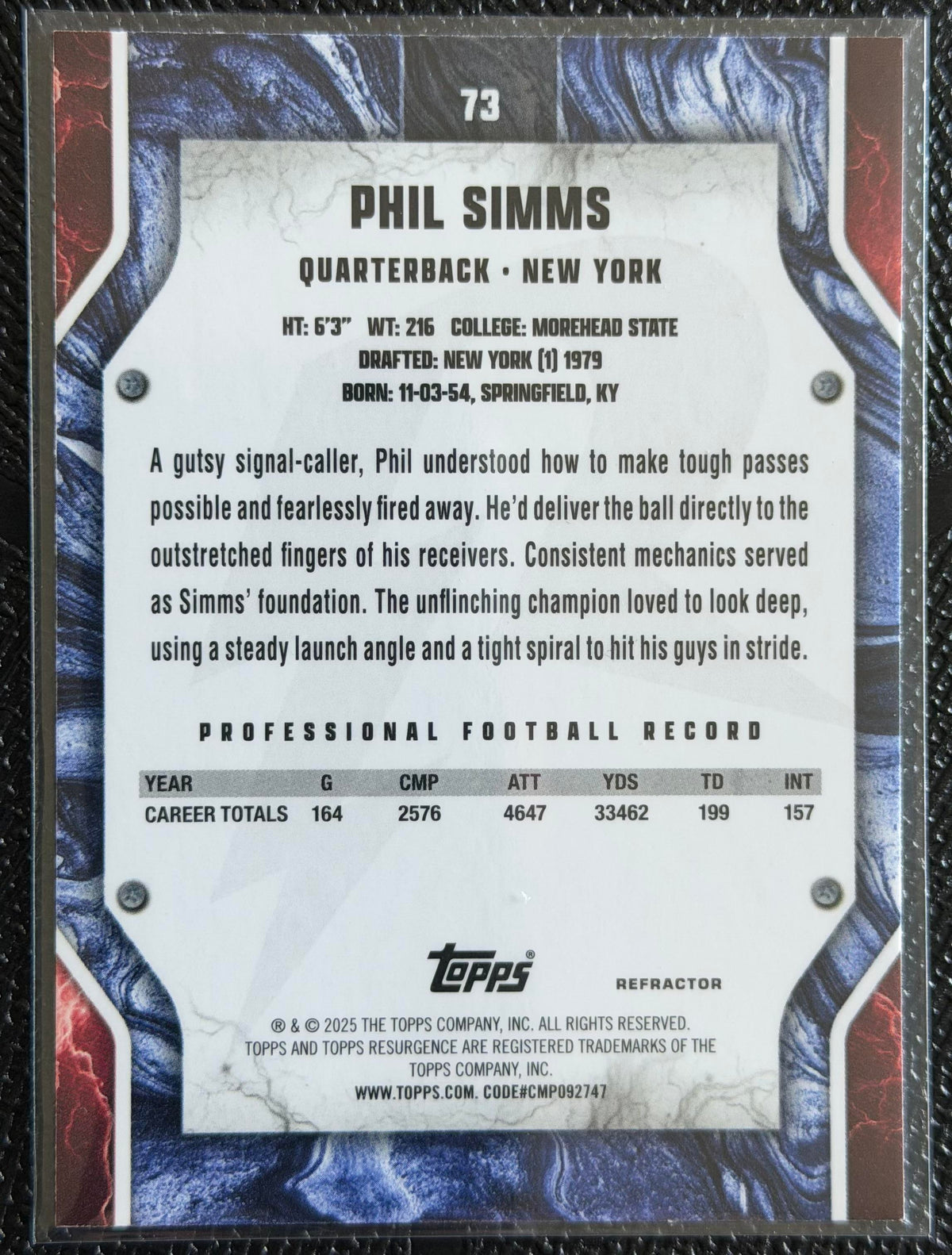 2024 Topps Resurgence #73 Phil Simms Refractor
