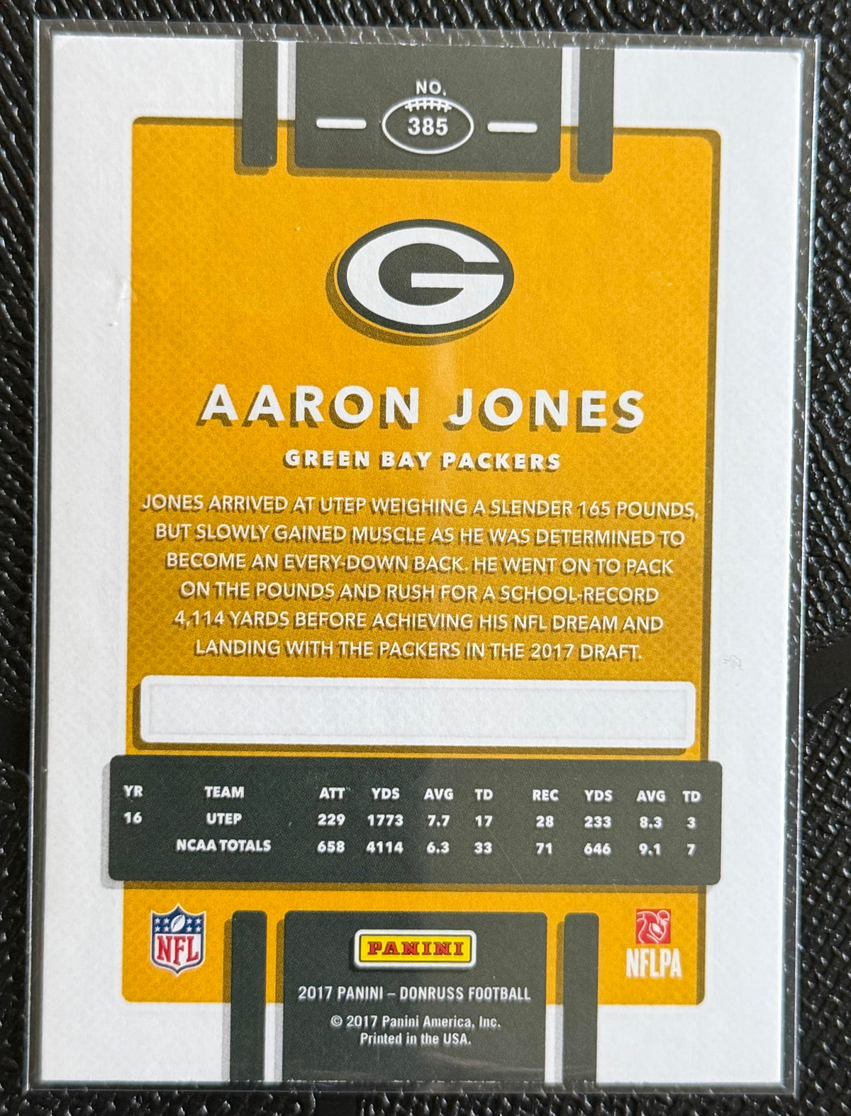 2017 Donruss #385 Aaron Jones RC