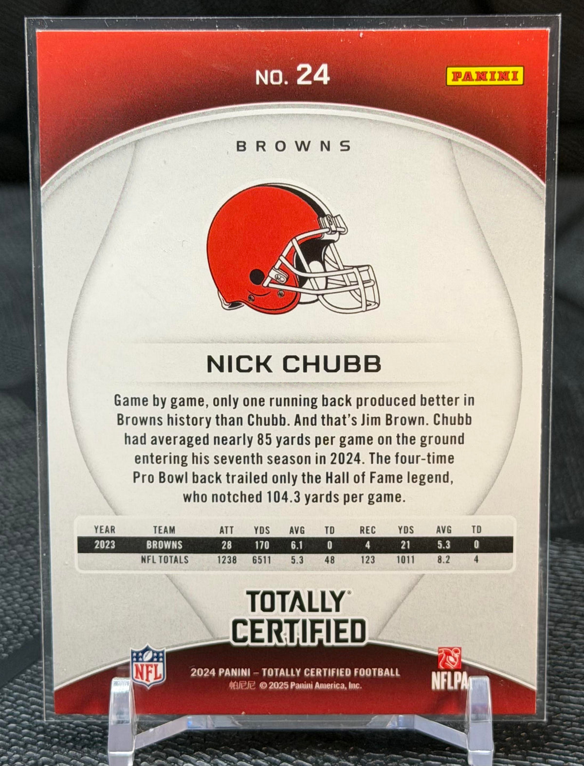 2024 Panini Totally Certified #24 Nick Chubb