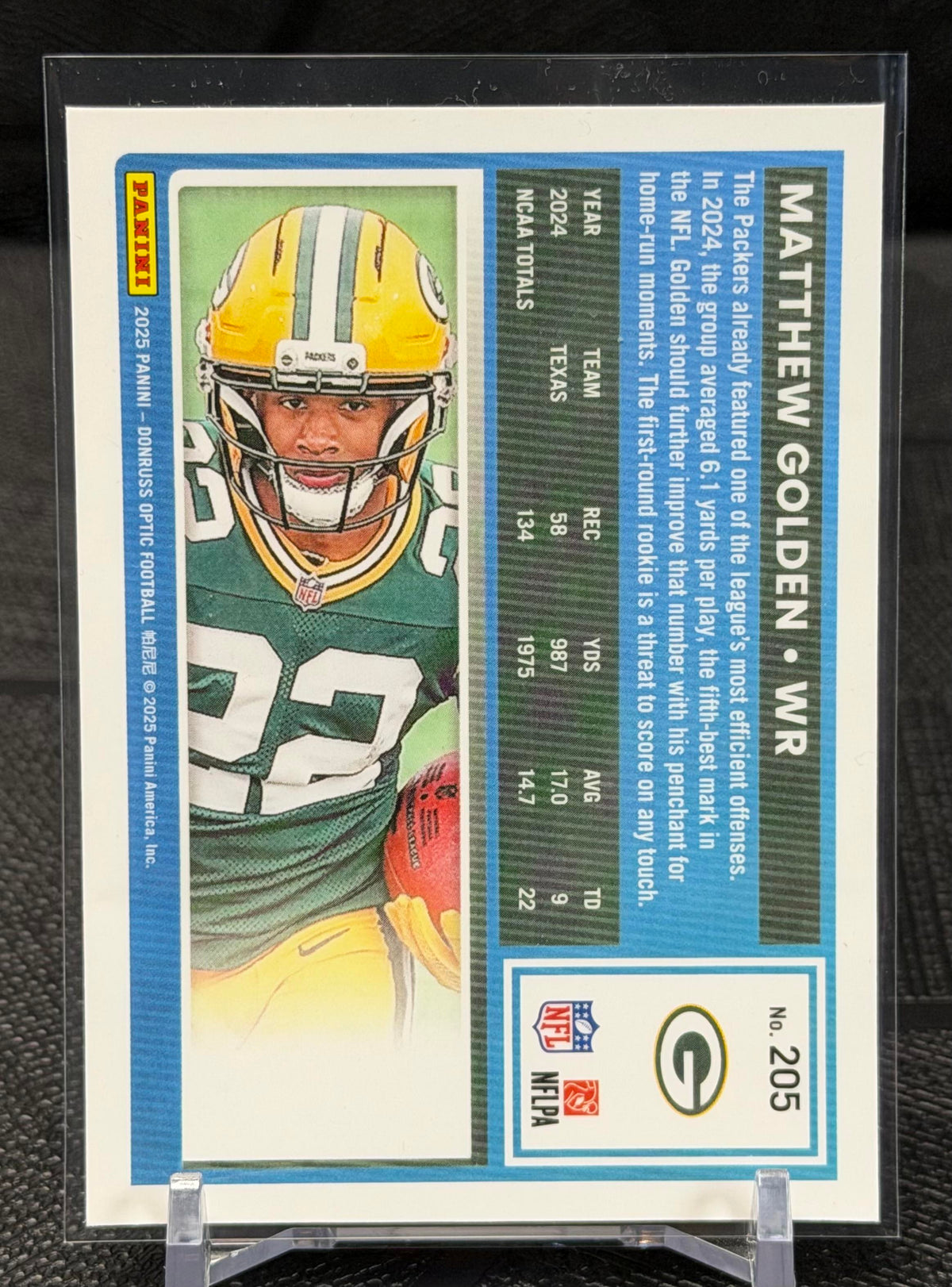 2025 Donruss Optic #205 Matthew Golden Blue Hyper