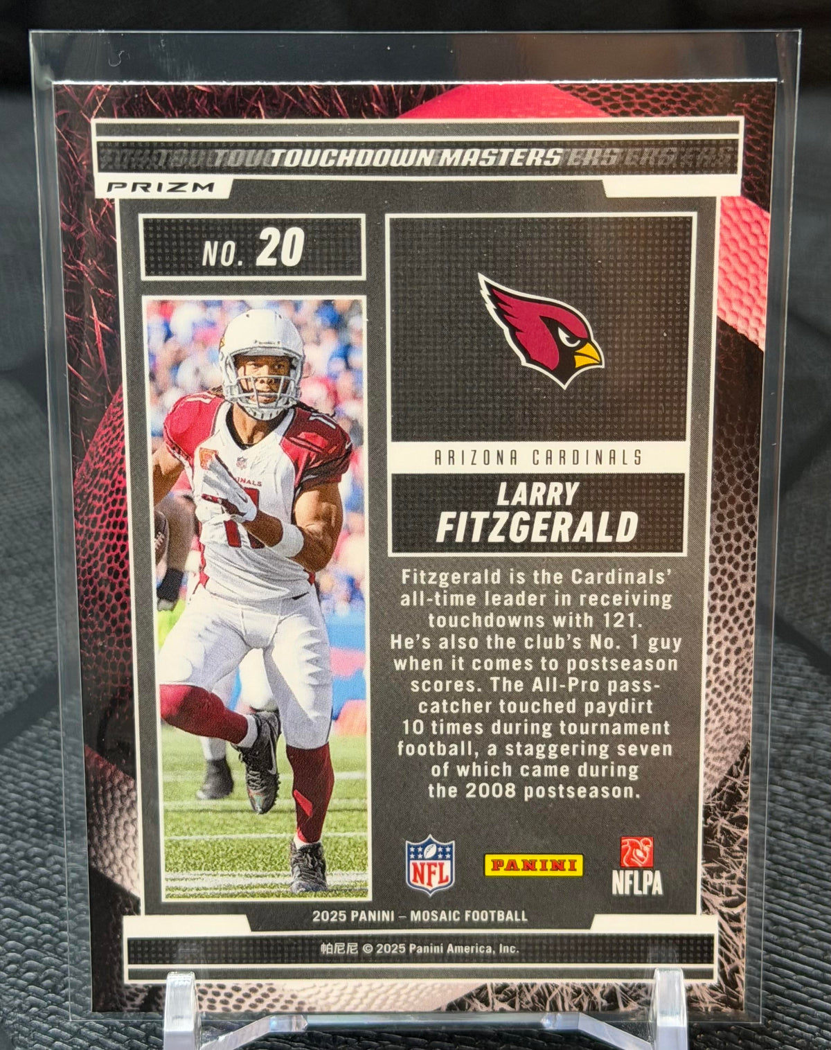2025 Panini Mosaic #20 Larry Fitzgerald Touchdown Masters Mosaic Green