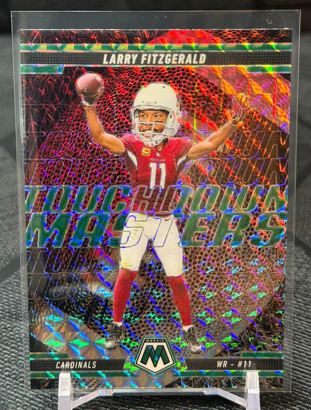 2025 Panini Mosaic #20 Larry Fitzgerald Touchdown Masters Mosaic Green