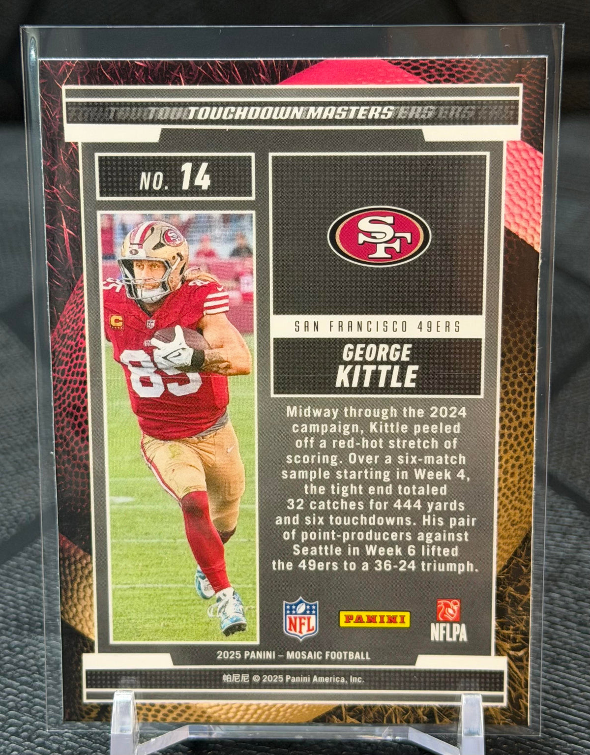 2025 Panini Mosaic #14 George Kittle Touchdown Masters Mosaic