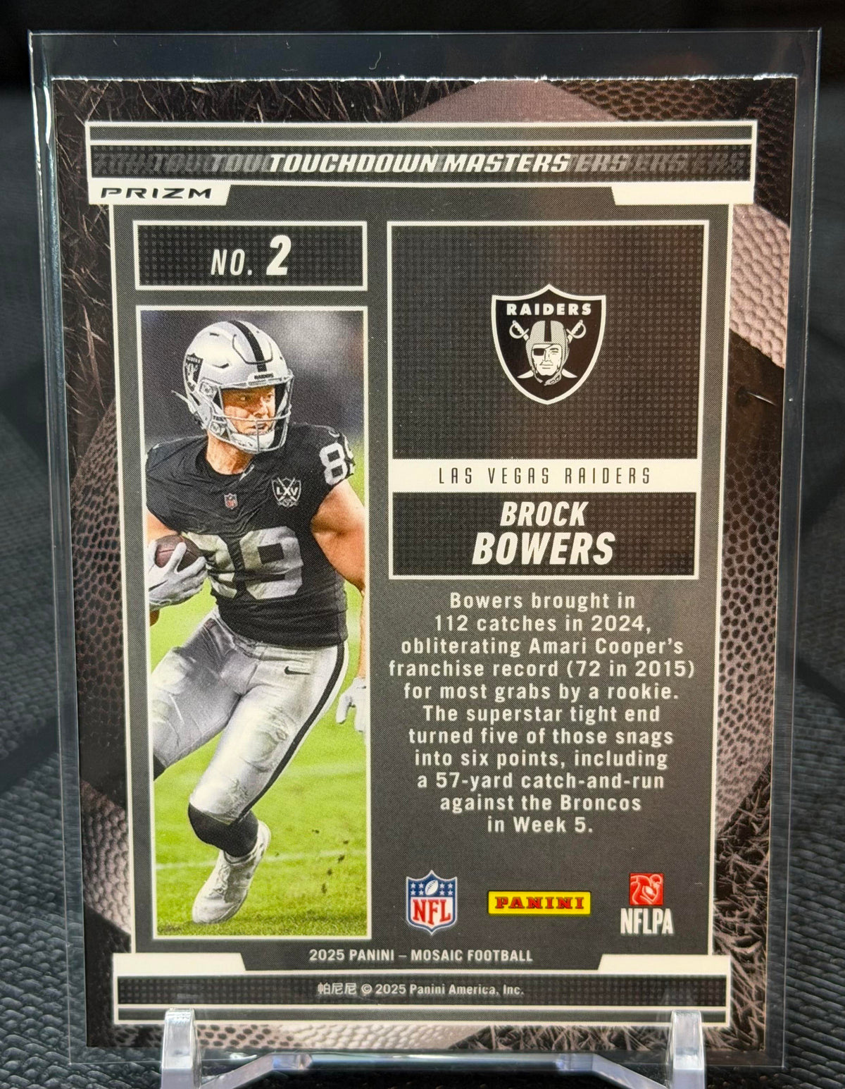 2025 Panini Mosaic #2 Brock Bowers Touchdown Masters