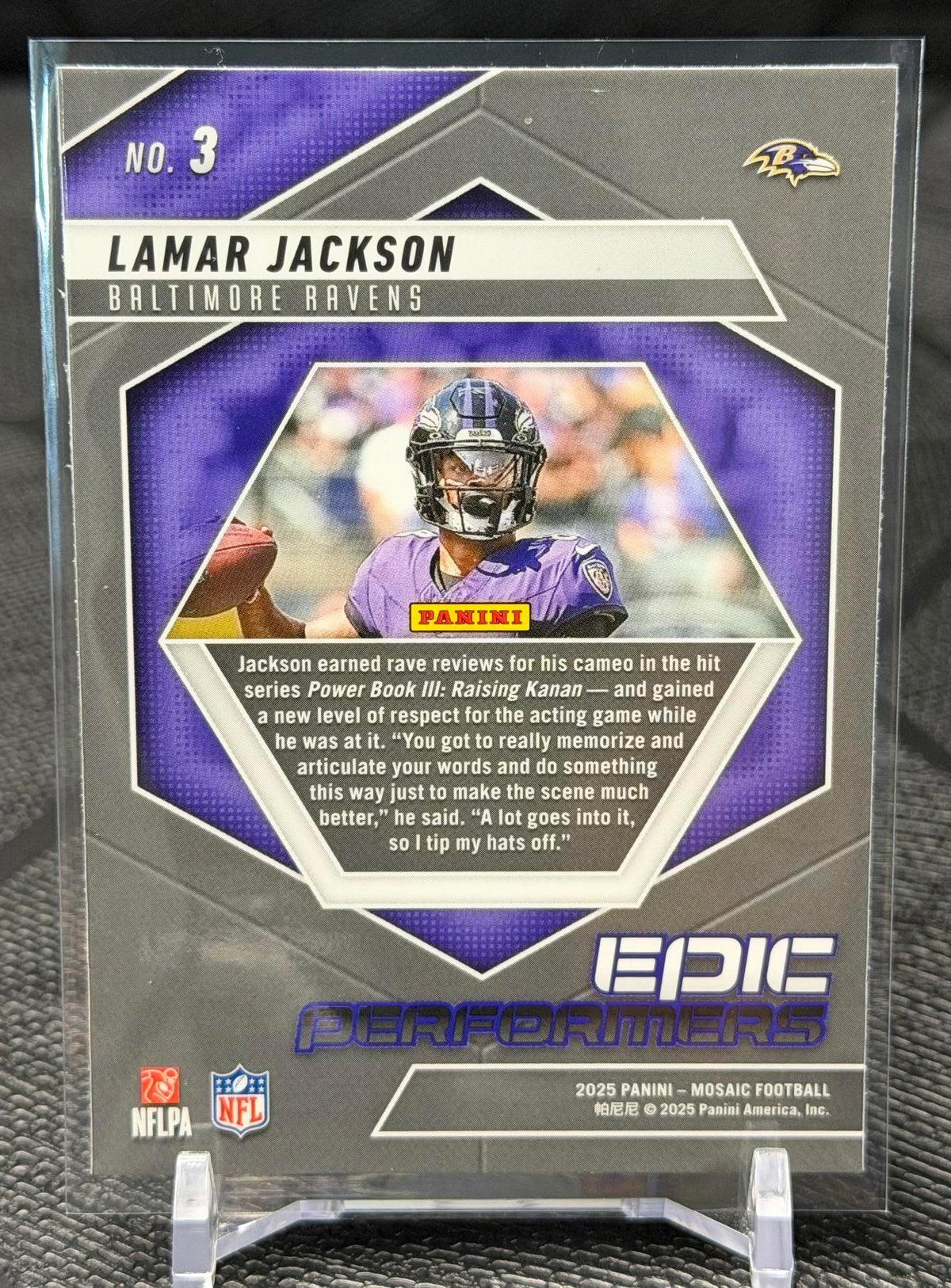 2025 Panini Mosaic #3 Lamar Jackson Epic Performers