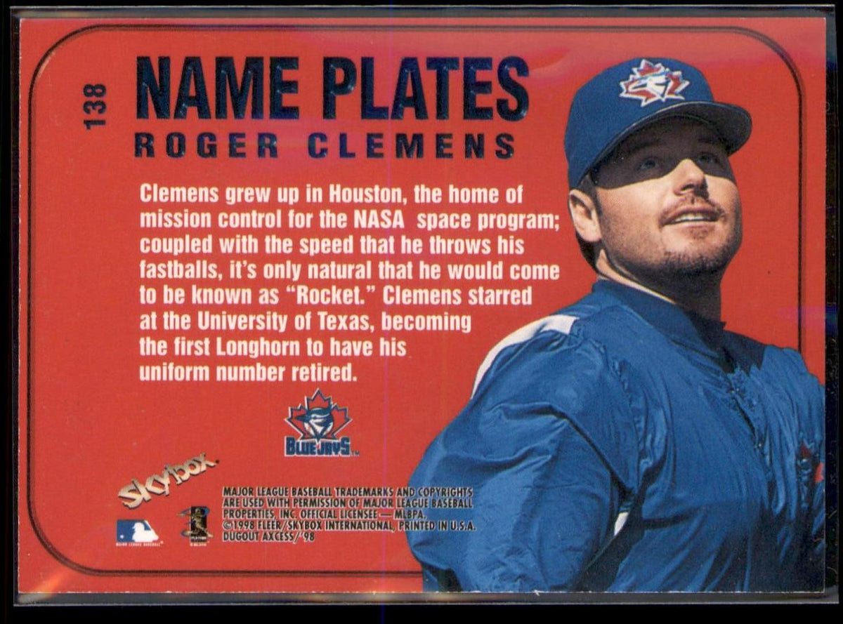 1998 SkyBox Dugout Axcess #138 Roger Clemens