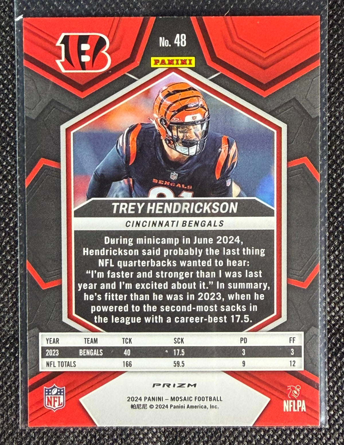 2024 Panini Mosaic #48 Trey Hendrickson Mosaic Camo Pink