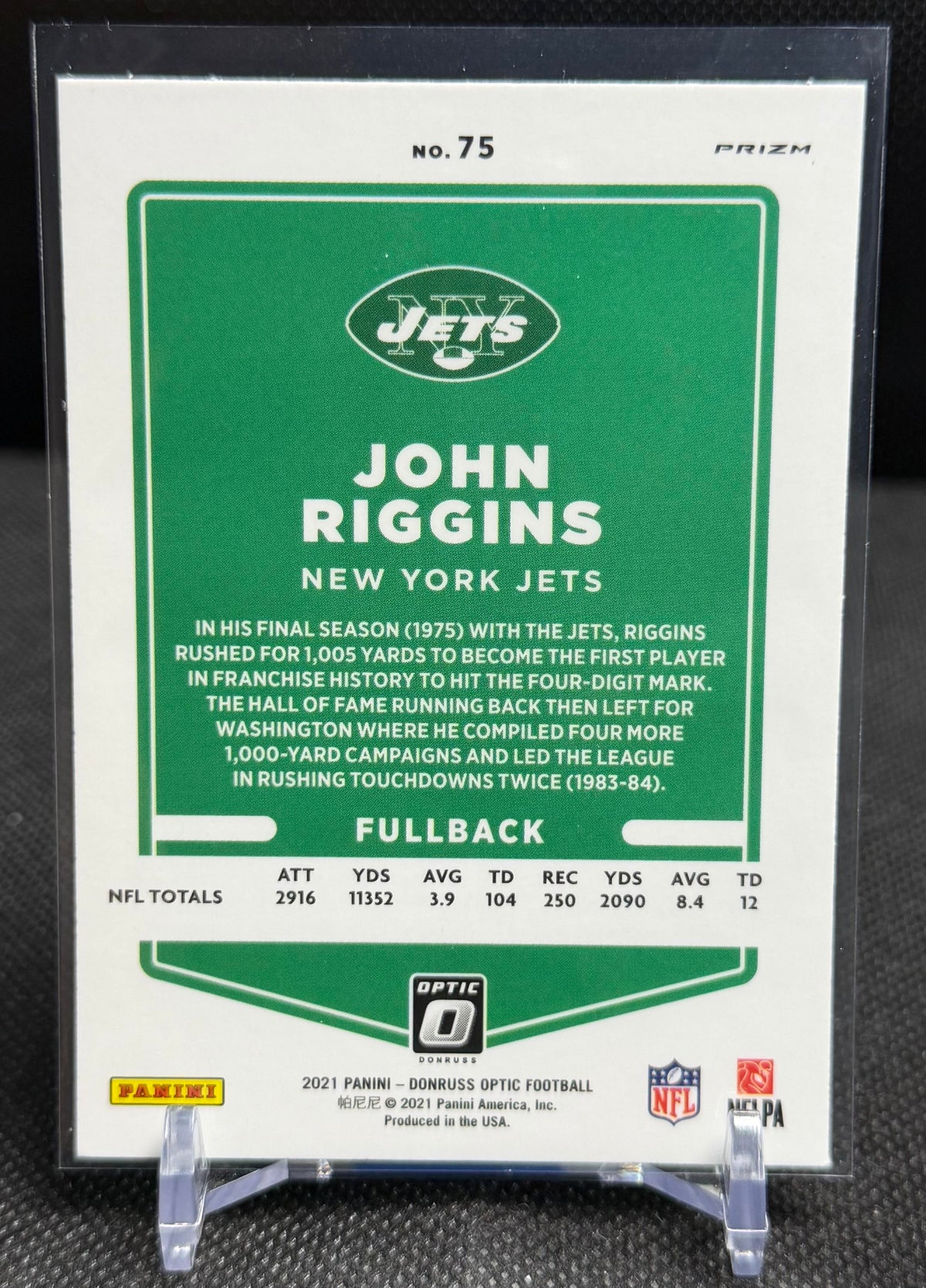 2021 Donruss Optic #75 John Riggins Holo