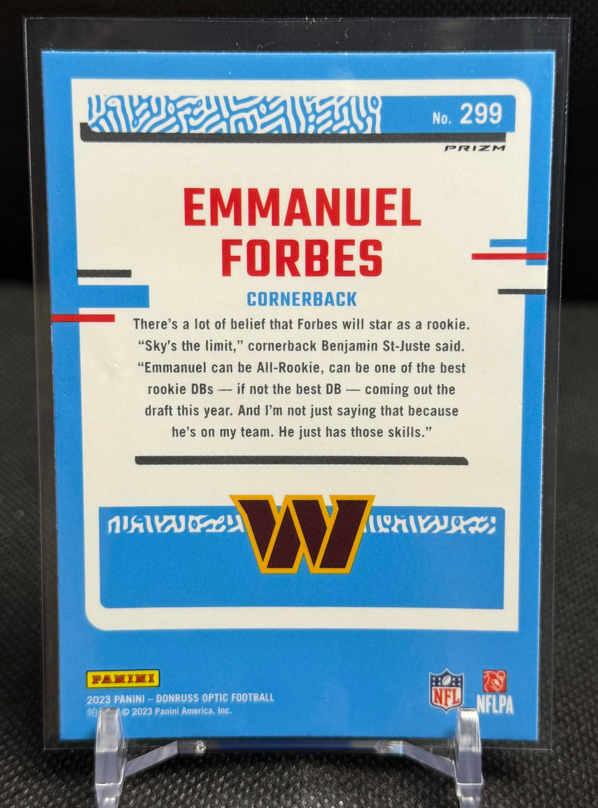 2023 Donruss Optic #299 Emmanuel Forbes Purple Shock