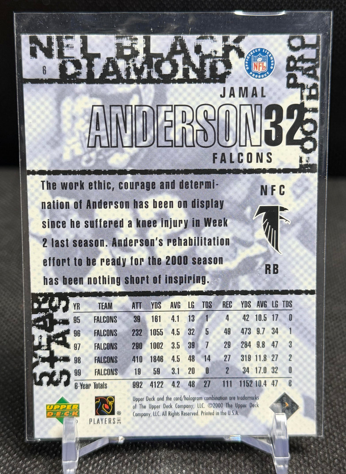 2000 Upper Deck Black Diamond #6 Jamal Anderson