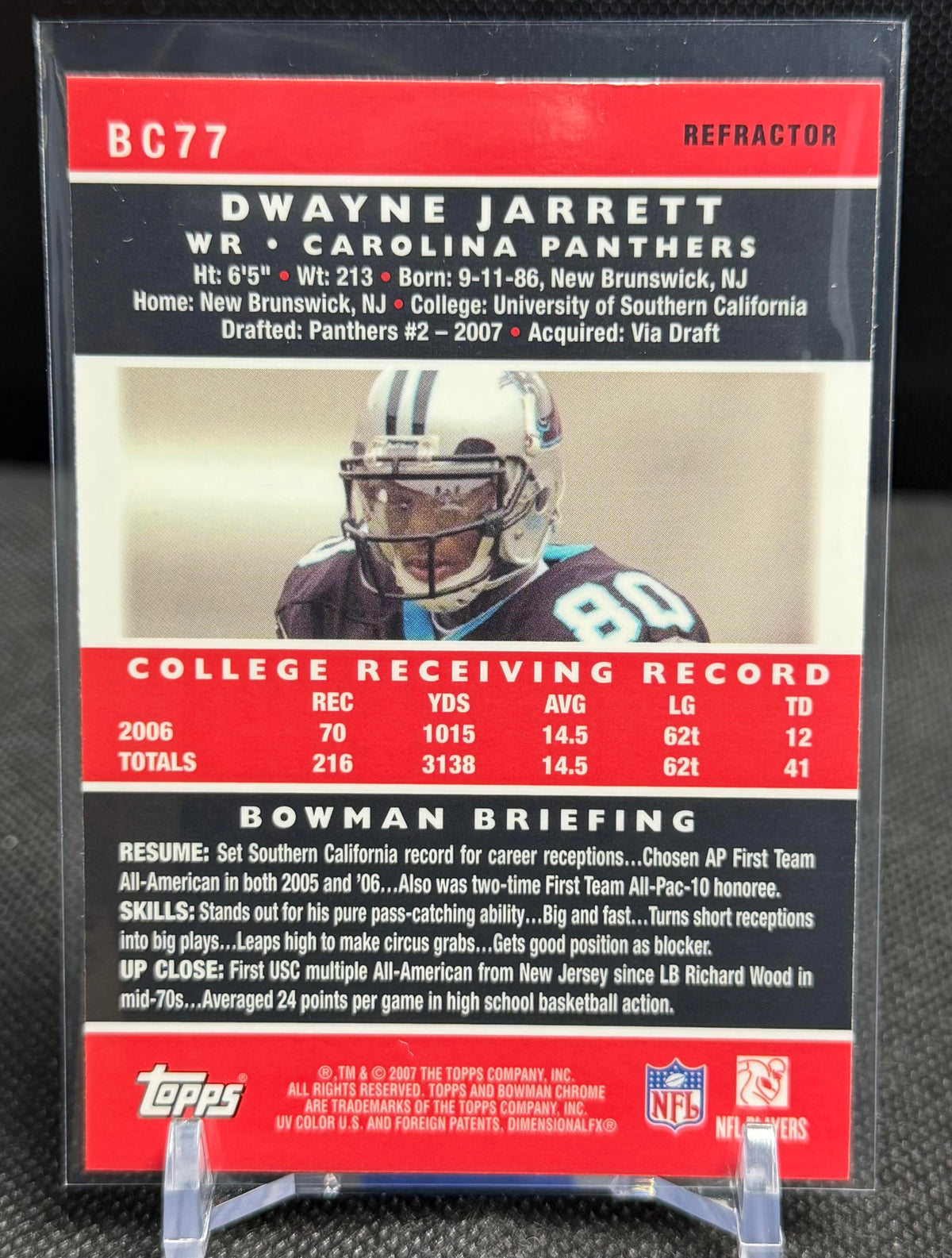 2007 Bowman Chrome #BC77 Dwayne Jarrett Refractor