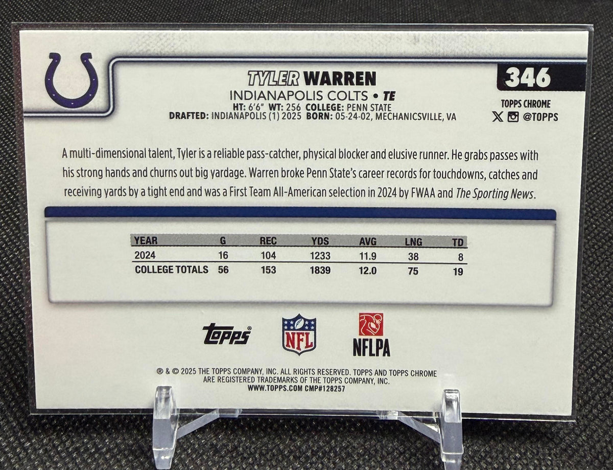 2025 Topps Chrome #346 Tyler Warren