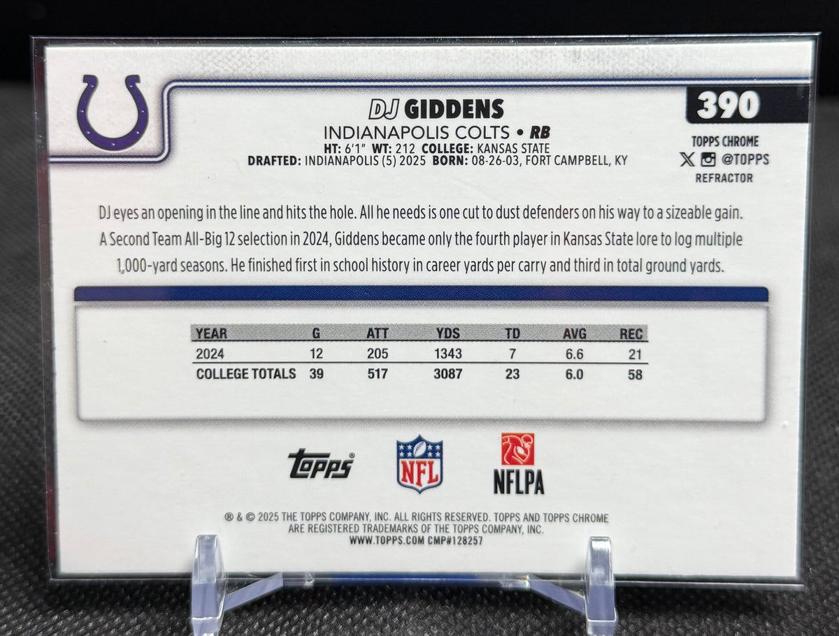 2025 Topps Chrome #390 DJ Giddens Refractor
