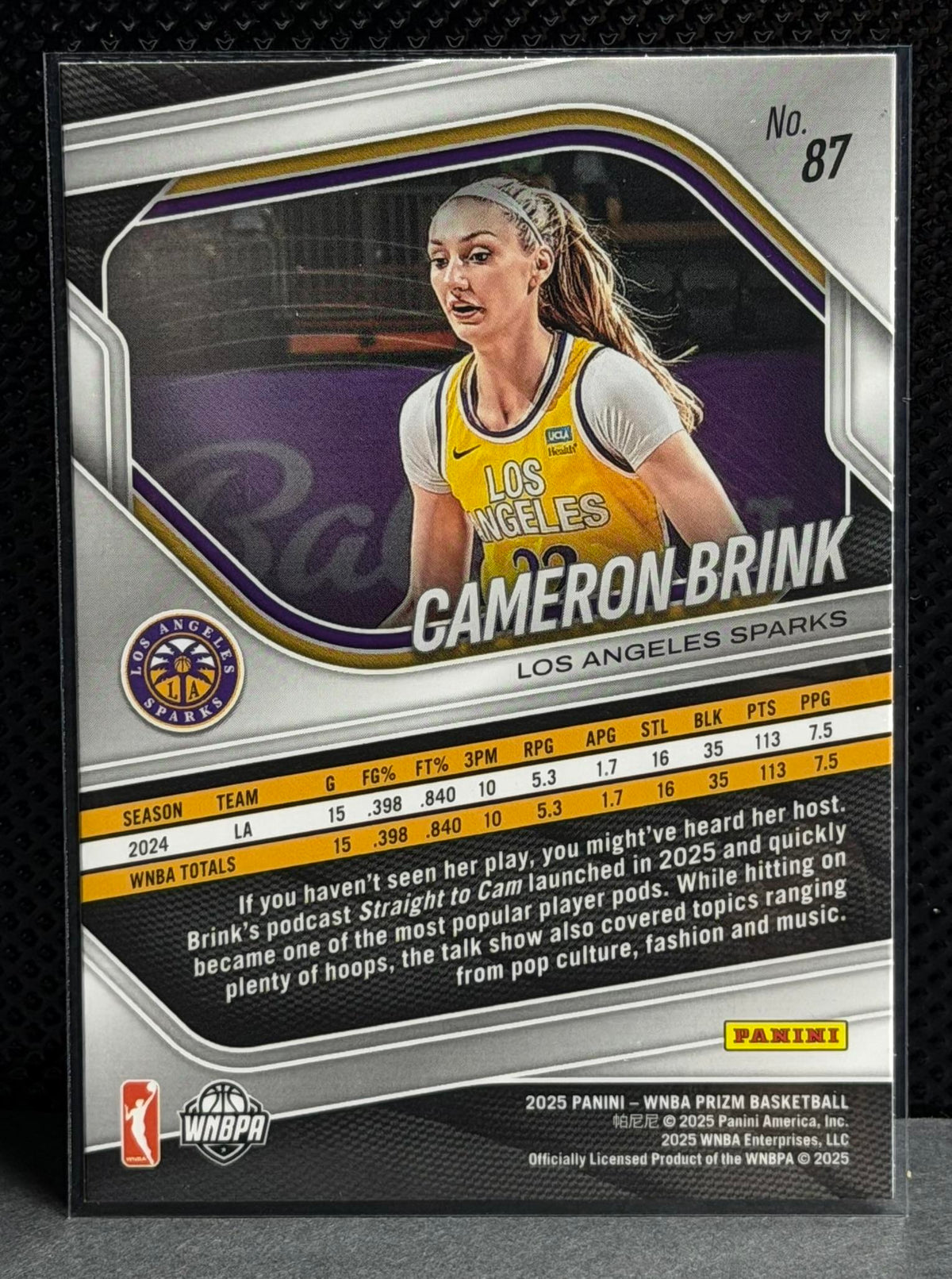 2025 Panini Prizm WNBA #87 Cameron Brink