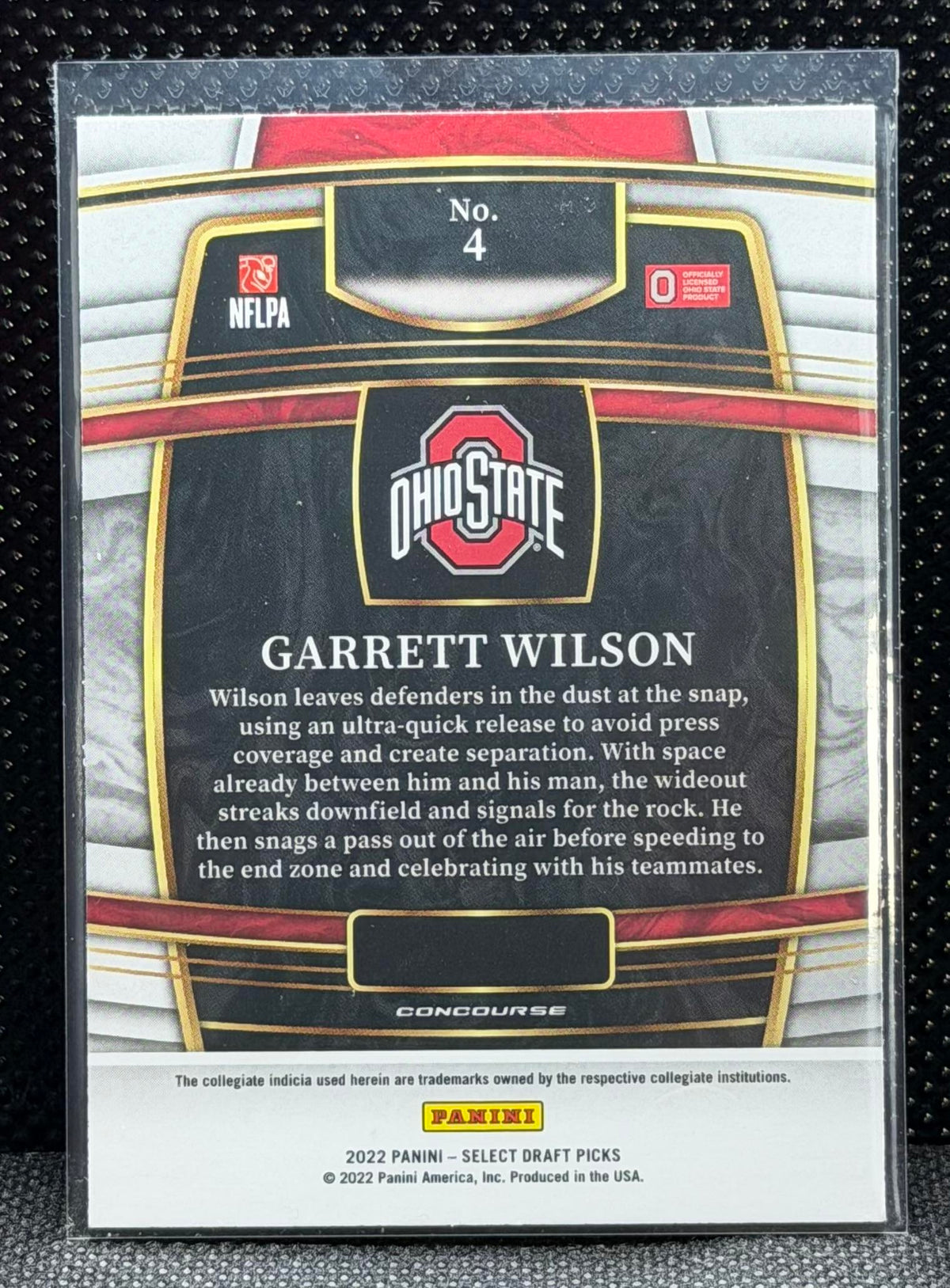 2022 Panini Select Draft Picks #4 Garrett Wilson