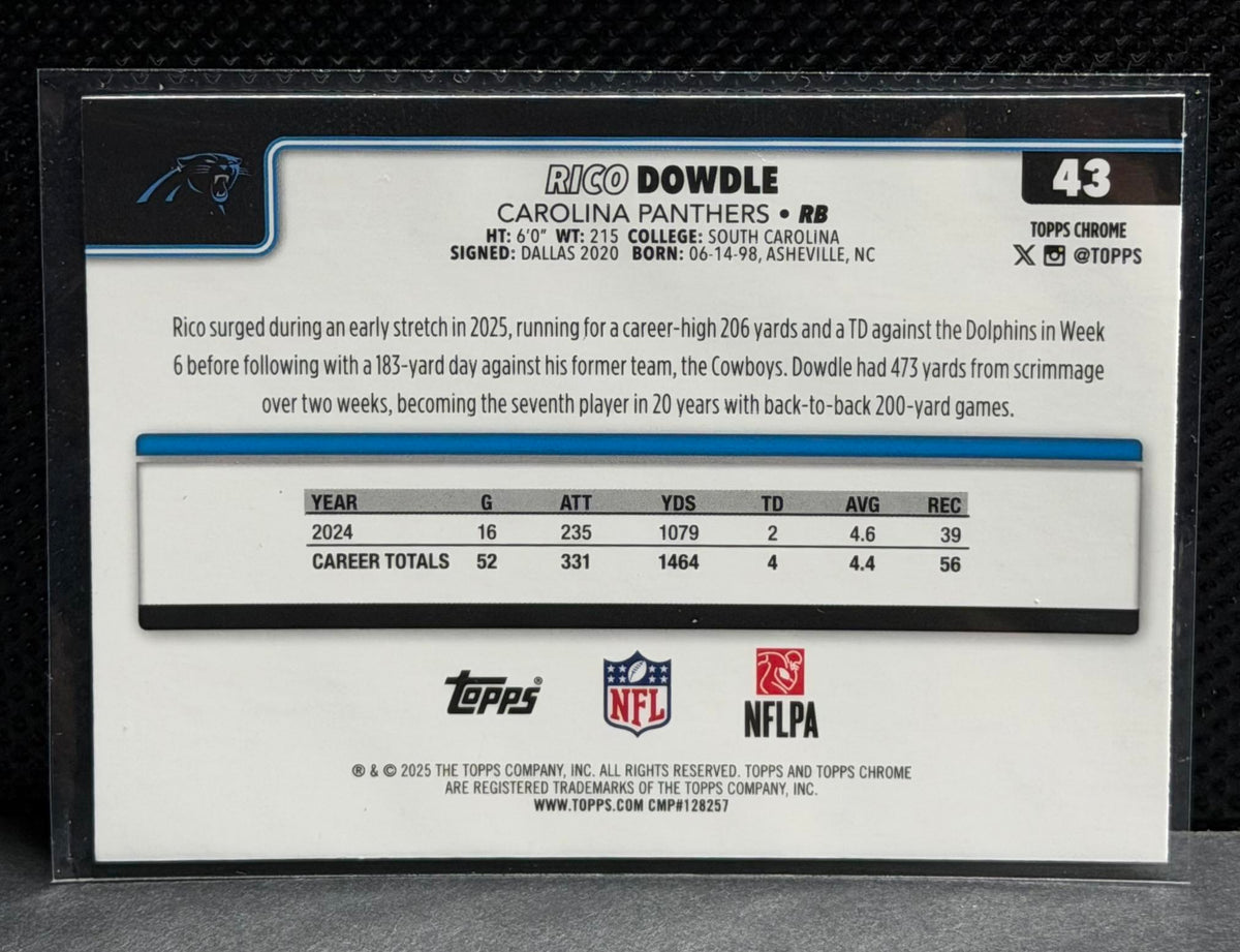 2025 Topps Chrome #43 Rico Dowdle