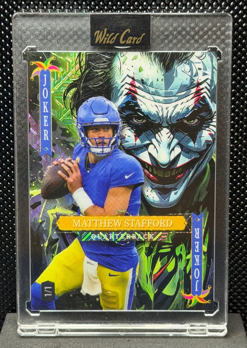 Matthew Stafford Wild Card Jokers Wild Joker Parallel #1/1 Rams