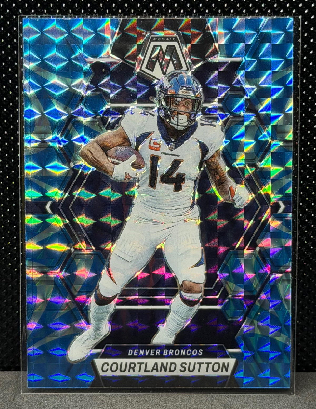 2023 Panini Mosaic #67 Courtland Sutton Reactive Blue Mosaic