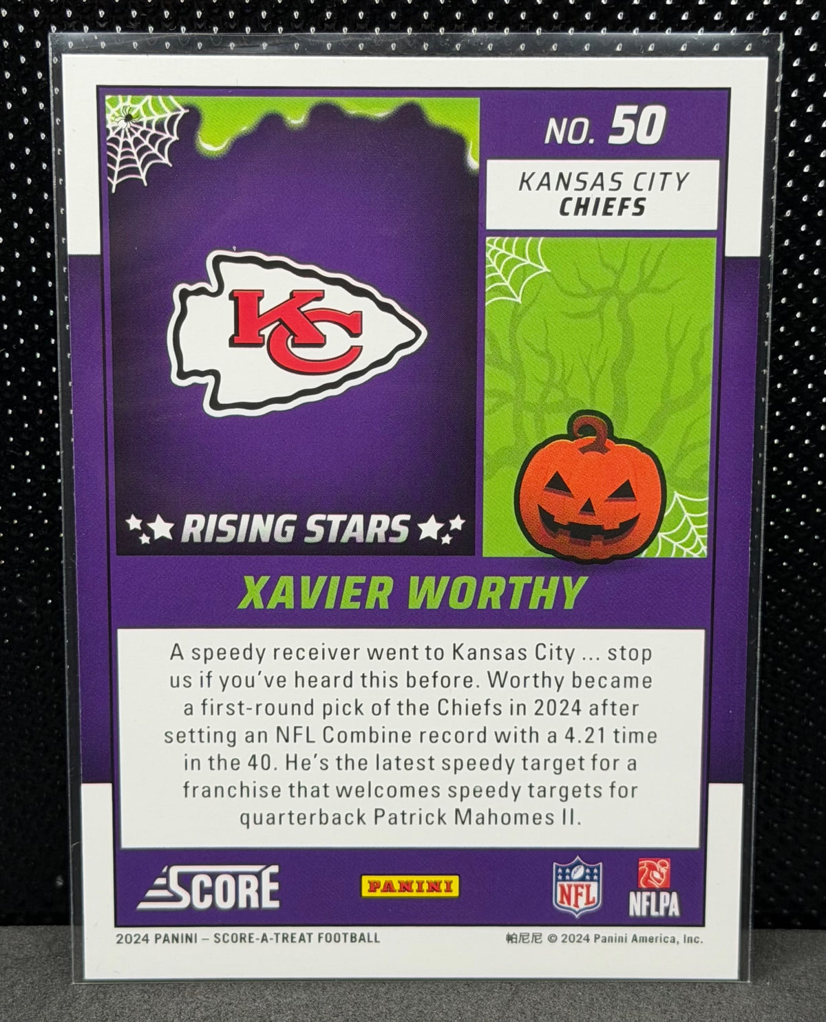 2024 Score-A-Treat #50 Xavier Worthy Rising Stars Orange Pumpkin