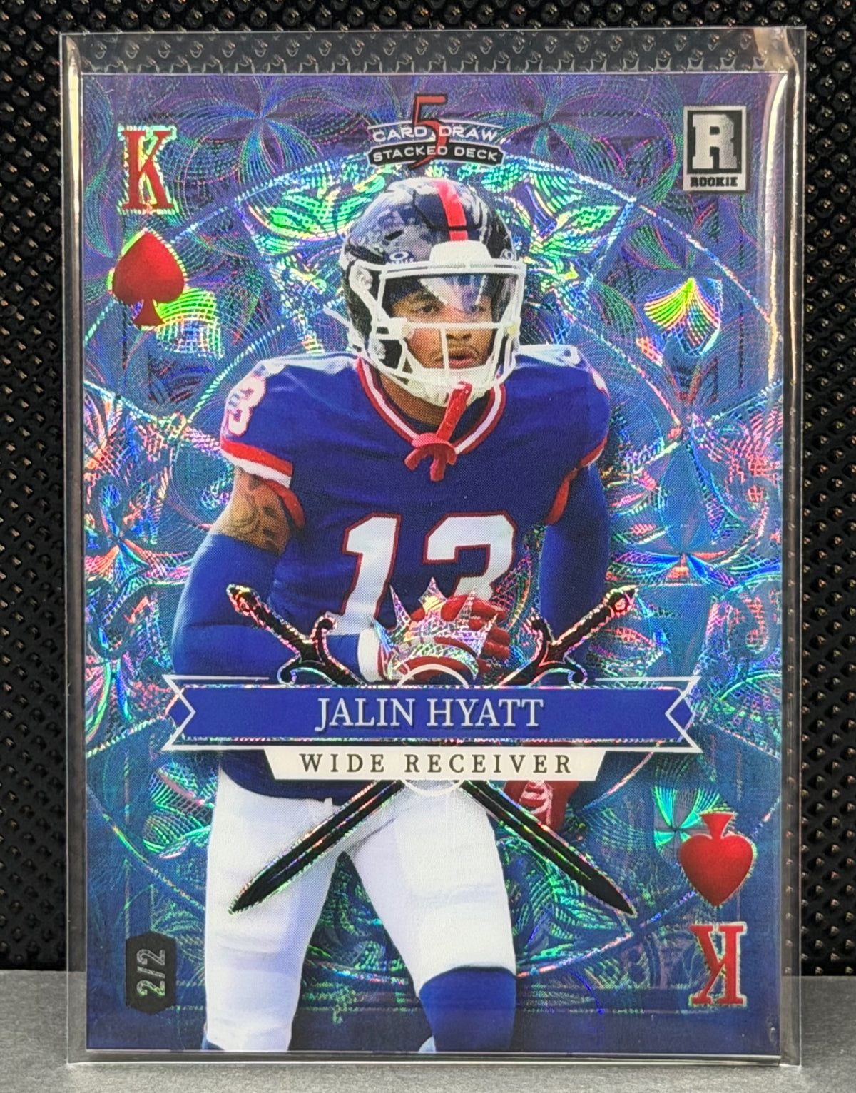 2023 Wild Card 5 Card Draw Stacked Deck Jaylin Hyatt Ace Spade Lazers Blue #/2