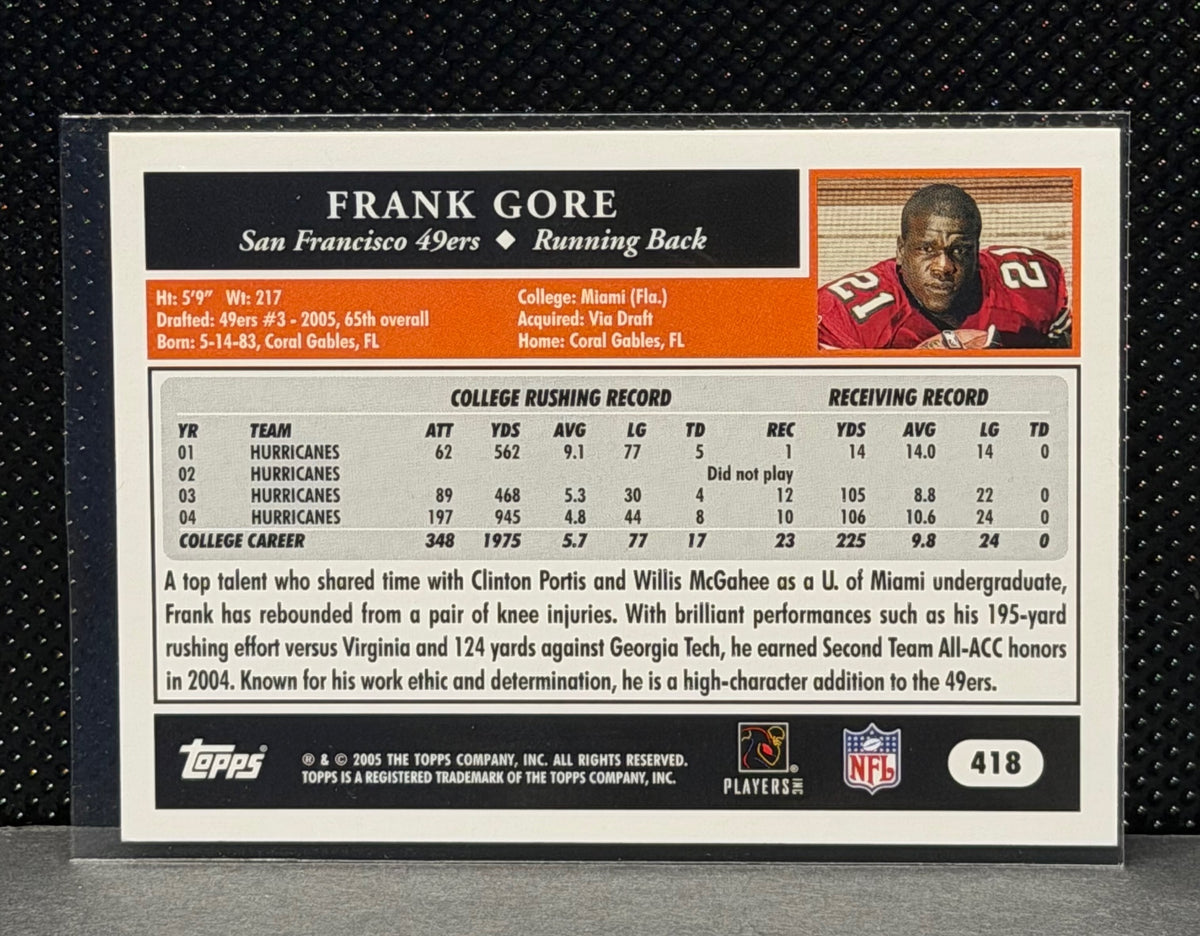 2005 Topps 1st Edition #418 Frank Gore