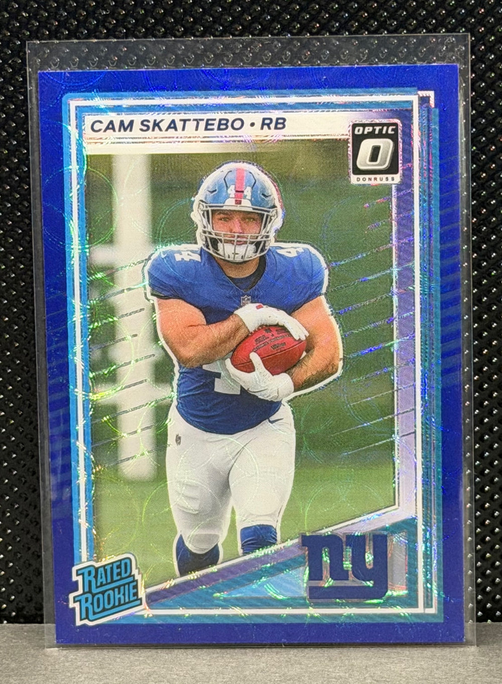 2025 Donruss #302 Cam Skattebo Optic Rated Rookies Preview Blue Scope