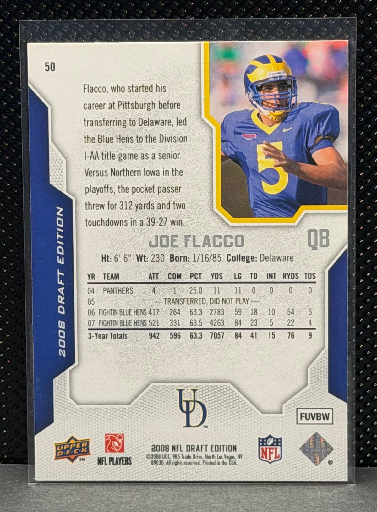 2008 Upper Deck Draft Edition #50 Joe Flacco