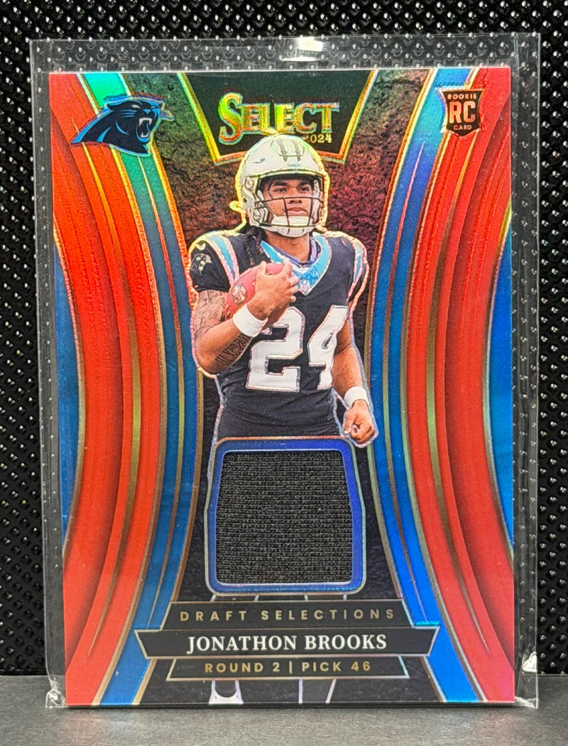 2024 Panini Select Jonathon Brooks Draft Selections Memorabilia Red Prizm