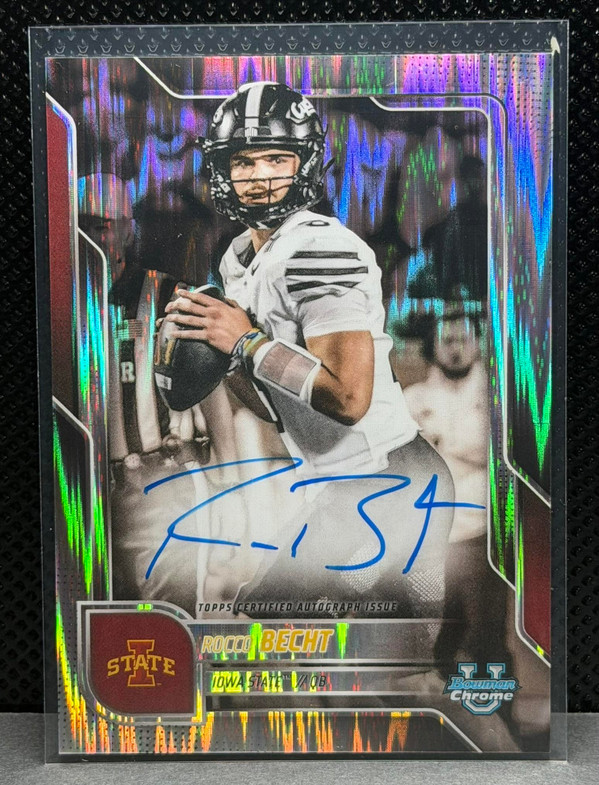 2025 Bowman University Chrome Rocco Becht Prospect Auto Stealth Refractor